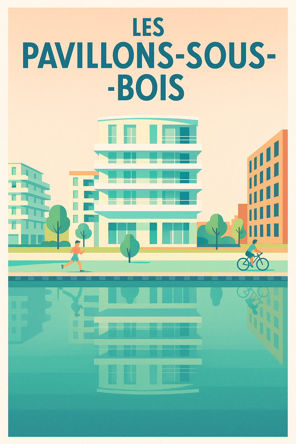 Affiche Les Pavillons-sous-Bois — Évasion urbaine et nature apaisante · poster d'art de Les Pavillons-sous-Bois