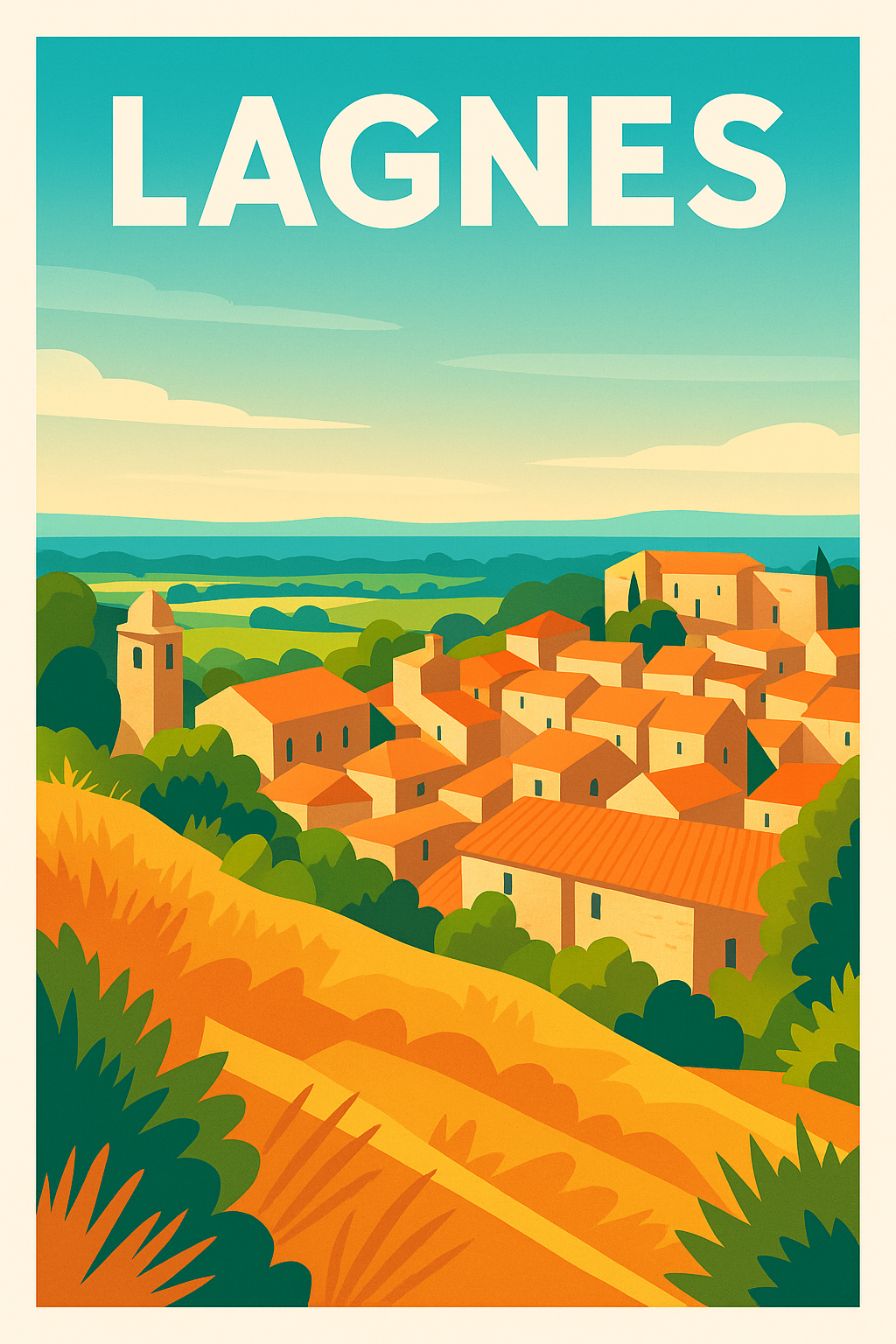 Affiche de Lagnes - Authenticité provençale ensoleillée