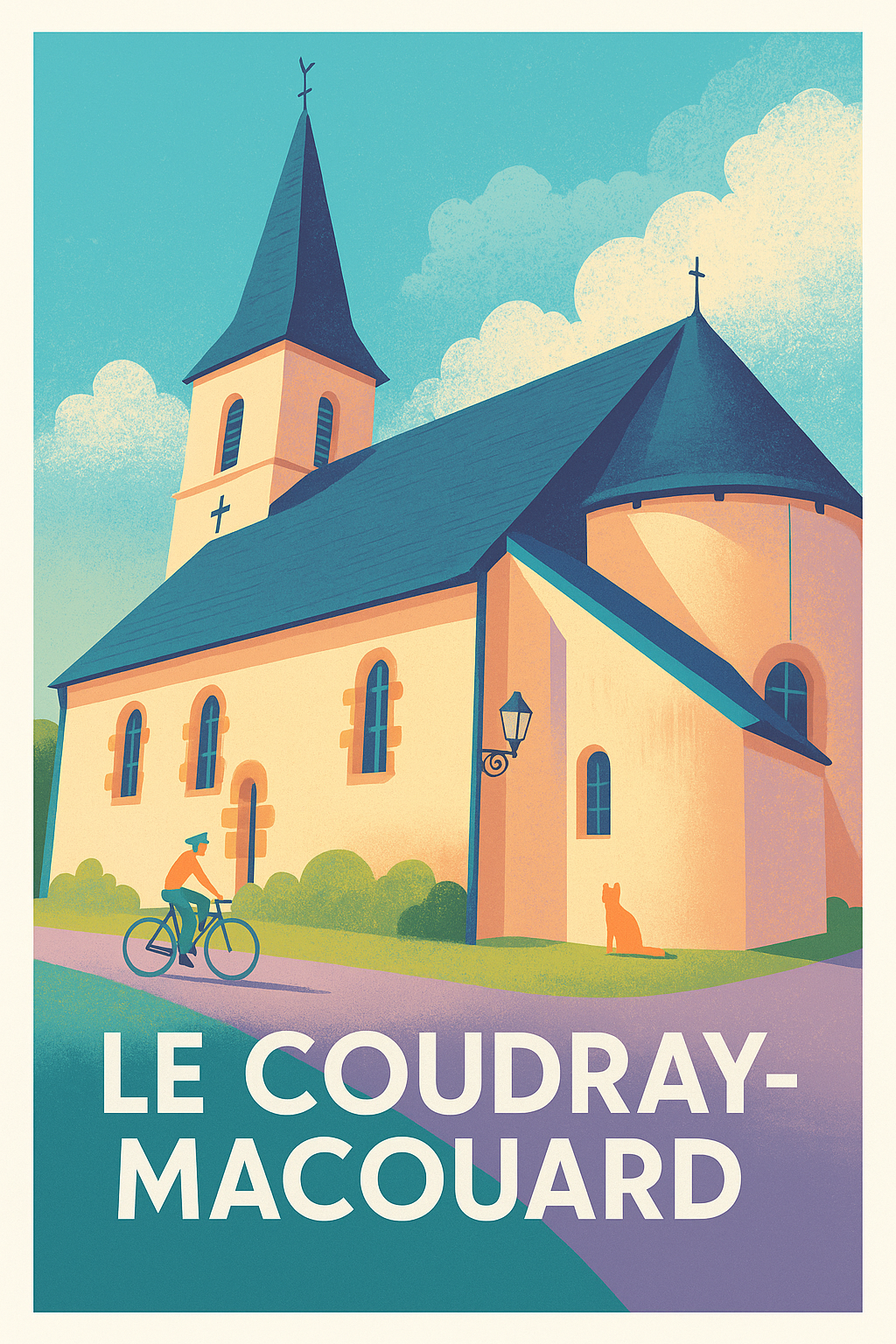 Affiche Le Coudray-Macouard — Charme paisible de la campagne · poster d'art de Le Coudray-Macouard