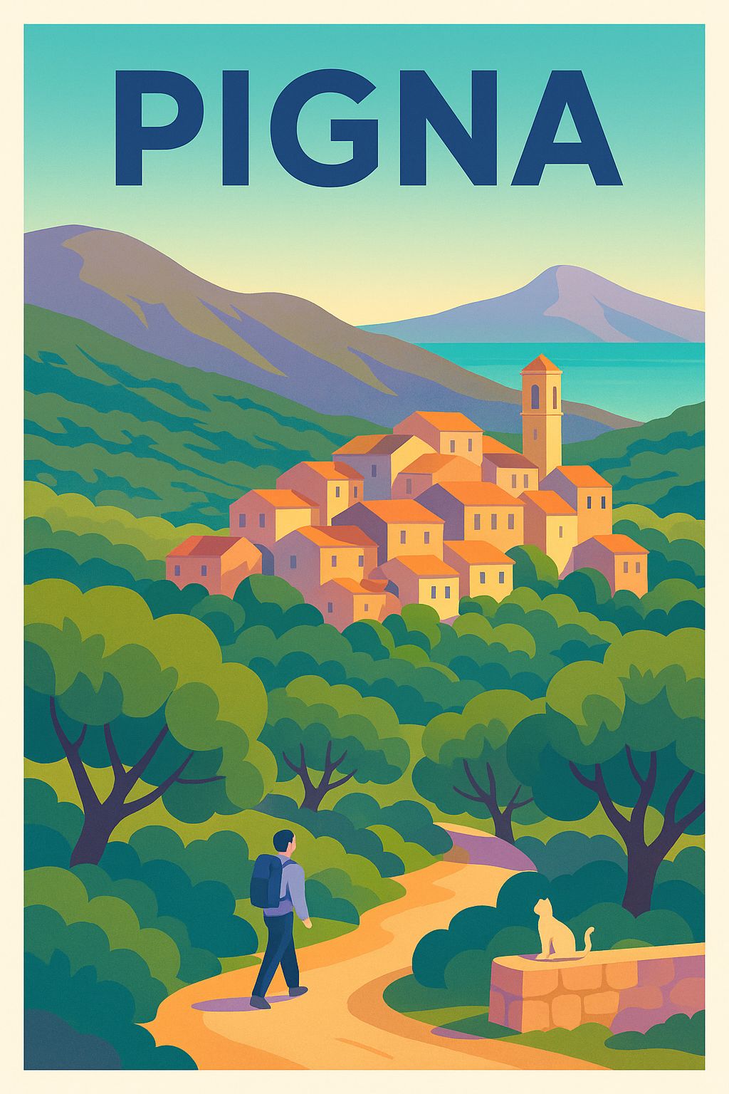 Affiche de Pigna - L'escapade pittoresque en Corse