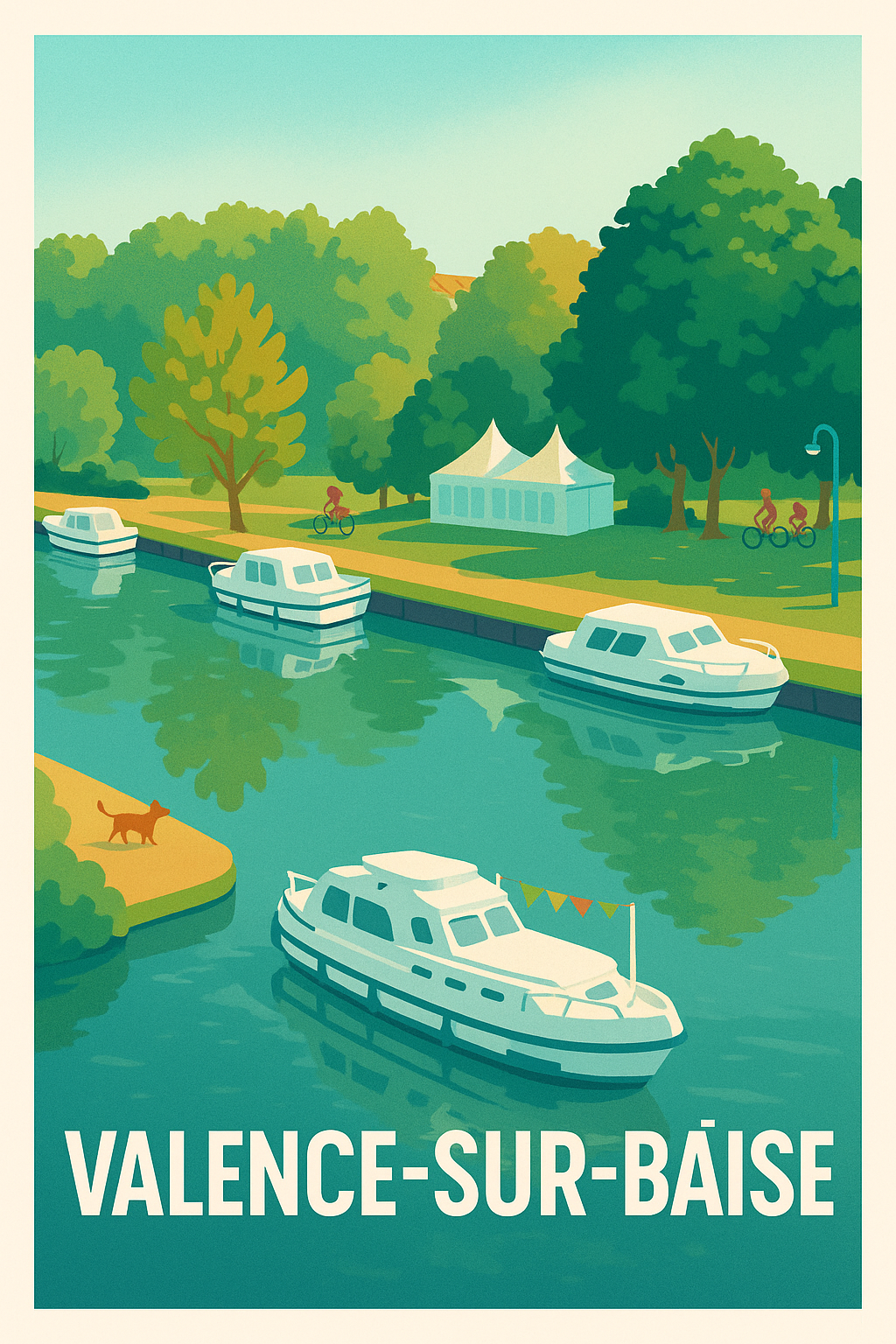 Affiche Valence-sur-Baïse — Sérénité au fil de l'eau · poster d'art de Valence-sur-Baïse