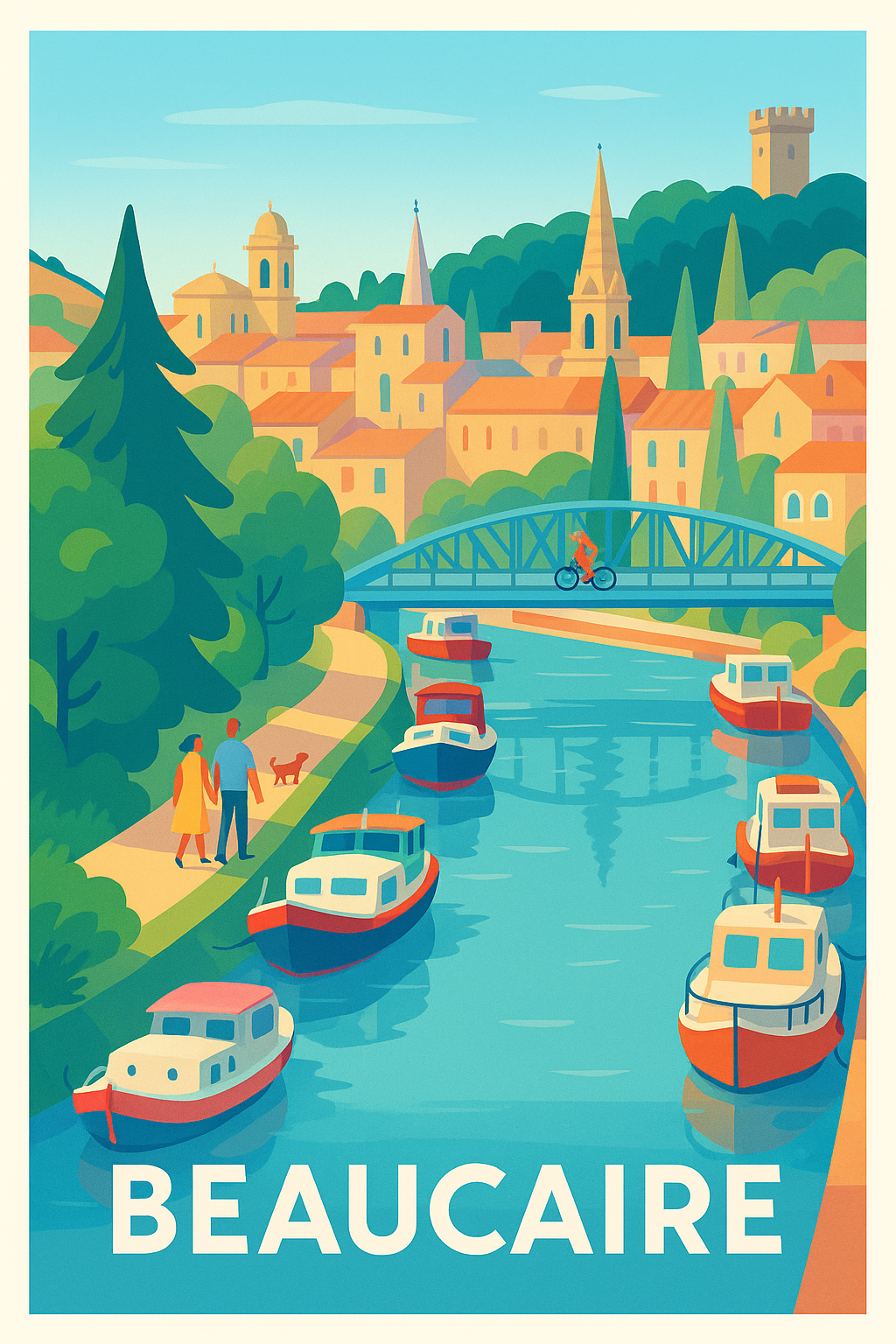 Affiche Beaucaire - Charme paisible au fil du Rhône - Afich