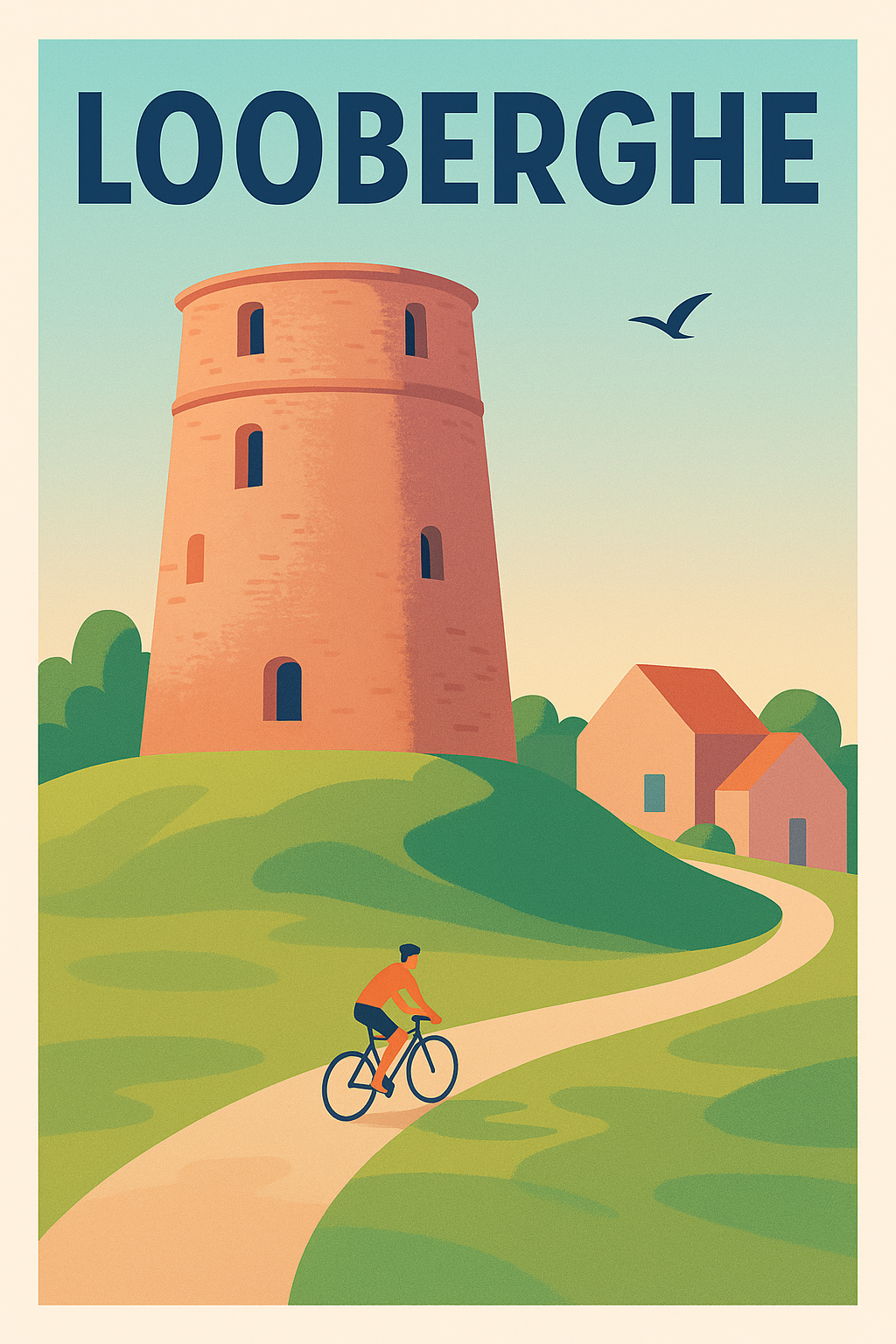 Affiche de Looberghe - Escapade nature et patrimoine à vélo