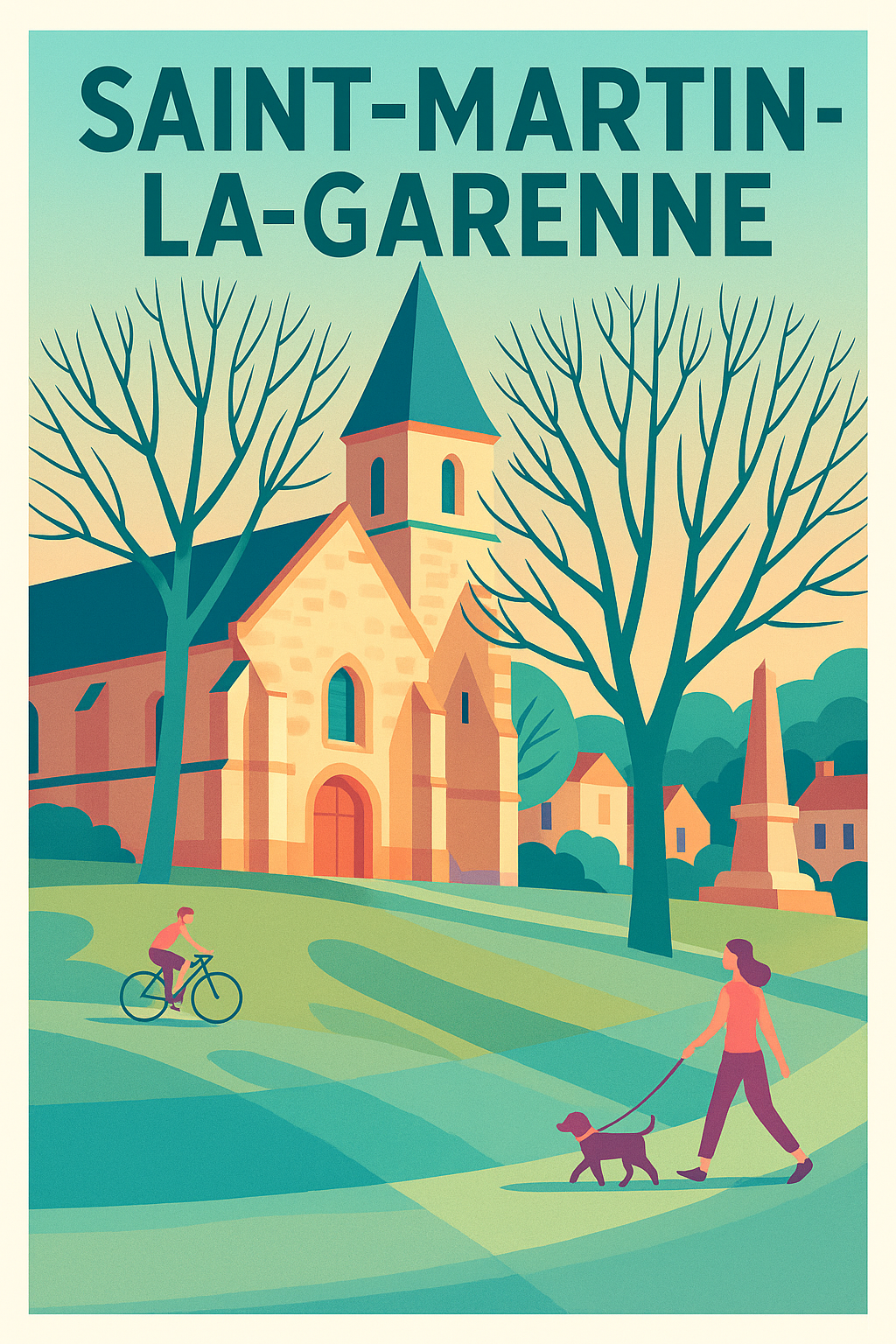 Affiche de Saint-Martin-la-Garenne - Charme et sérénité en illustration