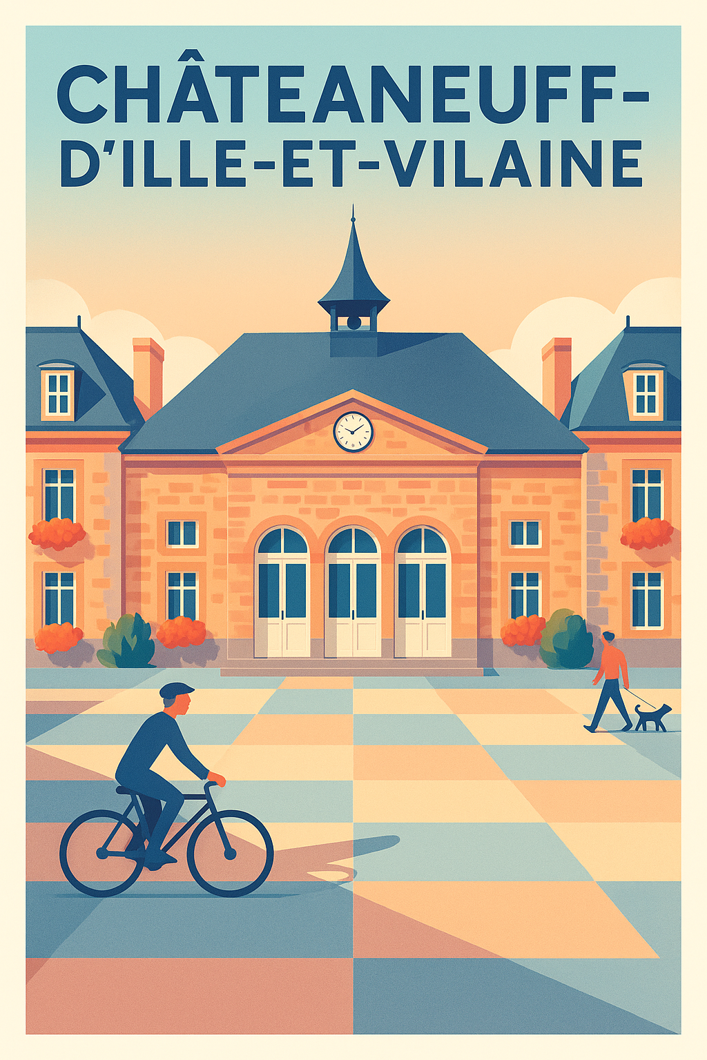 Affiche de Châteauneuf-d'Ille-et-Vilaine - Ambiance paisible au cœur de la ville