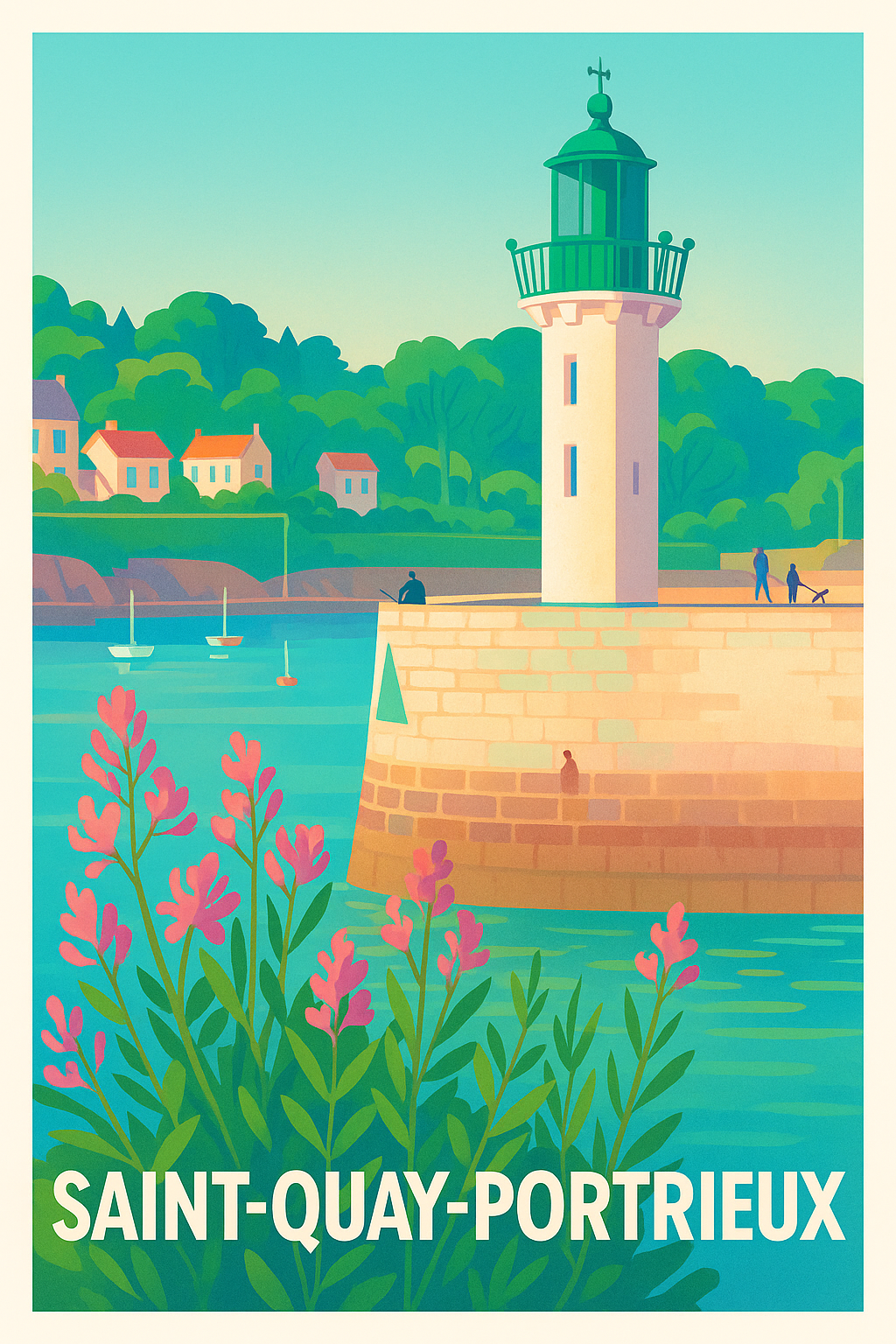 Affiche Saint-Quay-Portrieux — Charme côtier et lumière bretonne · poster d'art de Saint-Quay-Portrieux