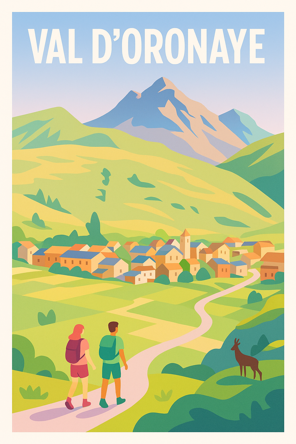 Affiche Val d'Oronaye — Invitation à la randonnée alpine · poster d'art de Val d'Oronaye