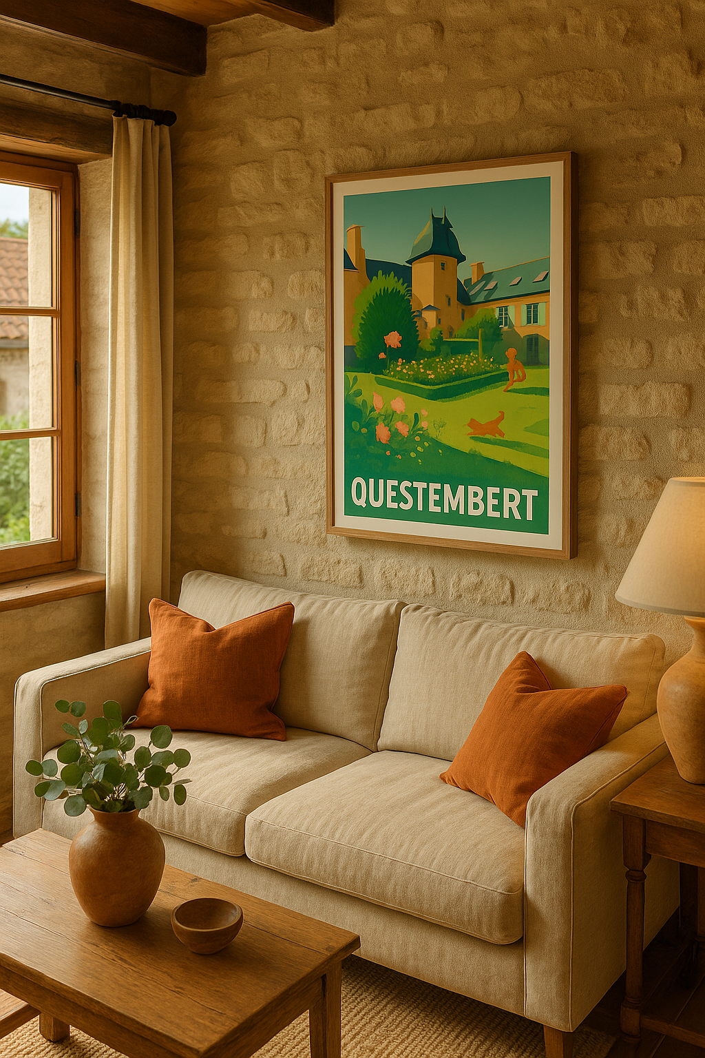 Affiche Questembert — Charme et Sérénité au Cœur du Jardin · poster d'art de Questembert