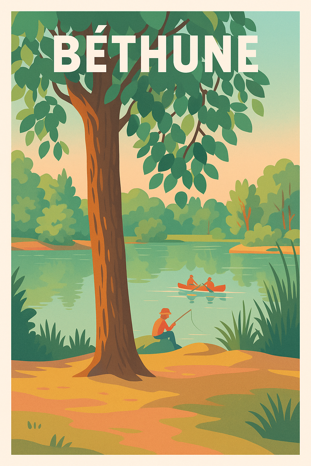 Affiche Béthune — Sérénité au bord de l'eau · poster d'art de Béthune