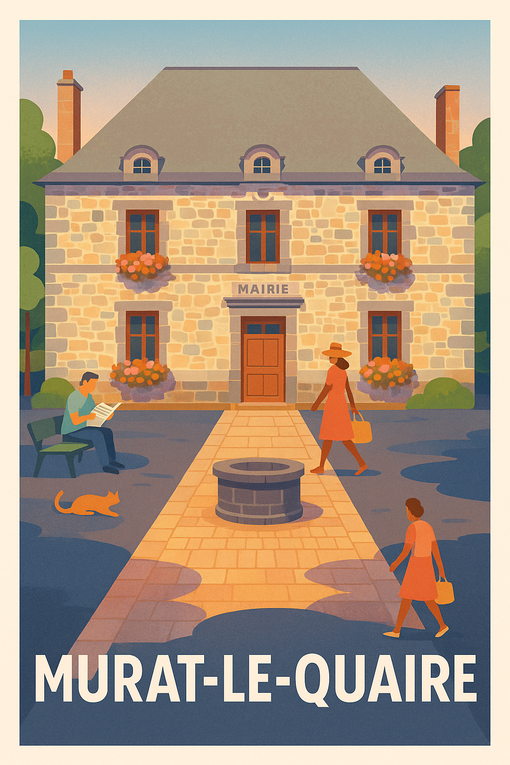 Affiche Murat-le-Quaire — L'élégance d'un village au cœur de l'Auvergne · poster d'art de Murat-le-Quaire