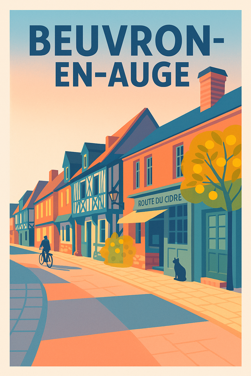 Affiche Beuvron-en-Auge — Charme authentique normand · poster d'art de Beuvron-en-Auge