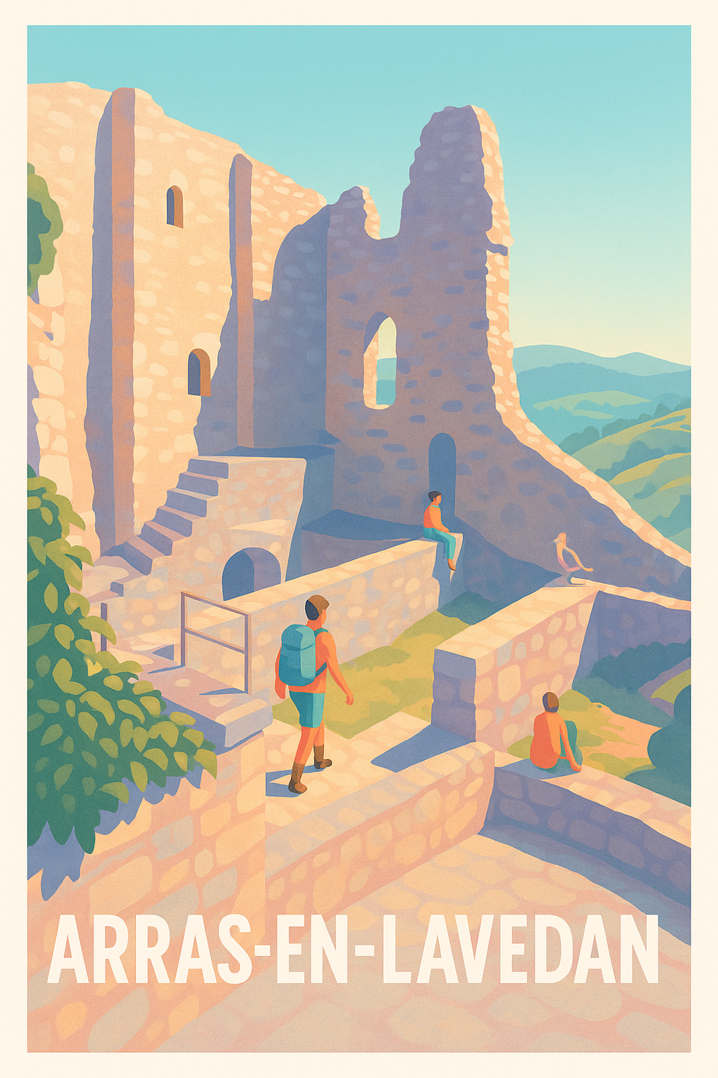 Affiche de Arras-en-Lavedan - Un Voyage au Cœur des Ruines Médiévales