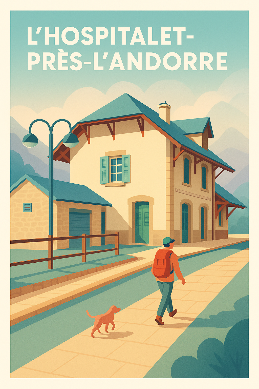 Affiche L'Hospitalet-près-l'Andorre — Escapade paisible au cœur des Pyrénées · poster d'art de L'Hospitalet-près-l'Andorre