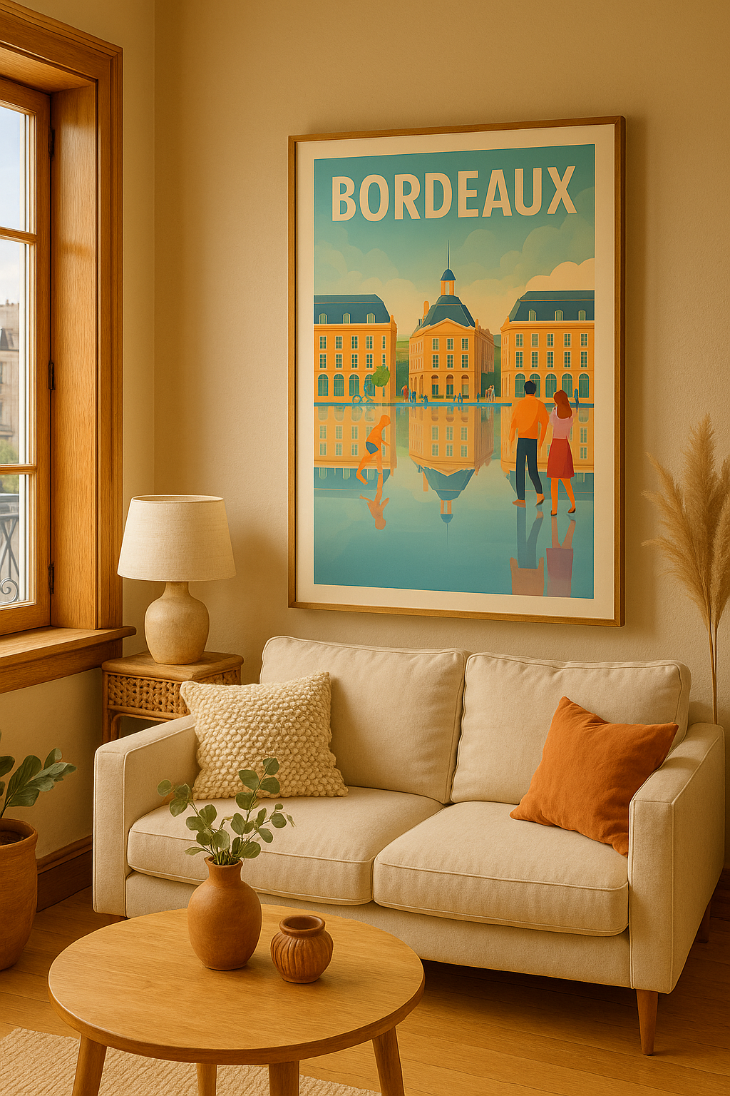 Affiche Bordeaux - Reflets élégants sur la Place de la Bourse - Afich