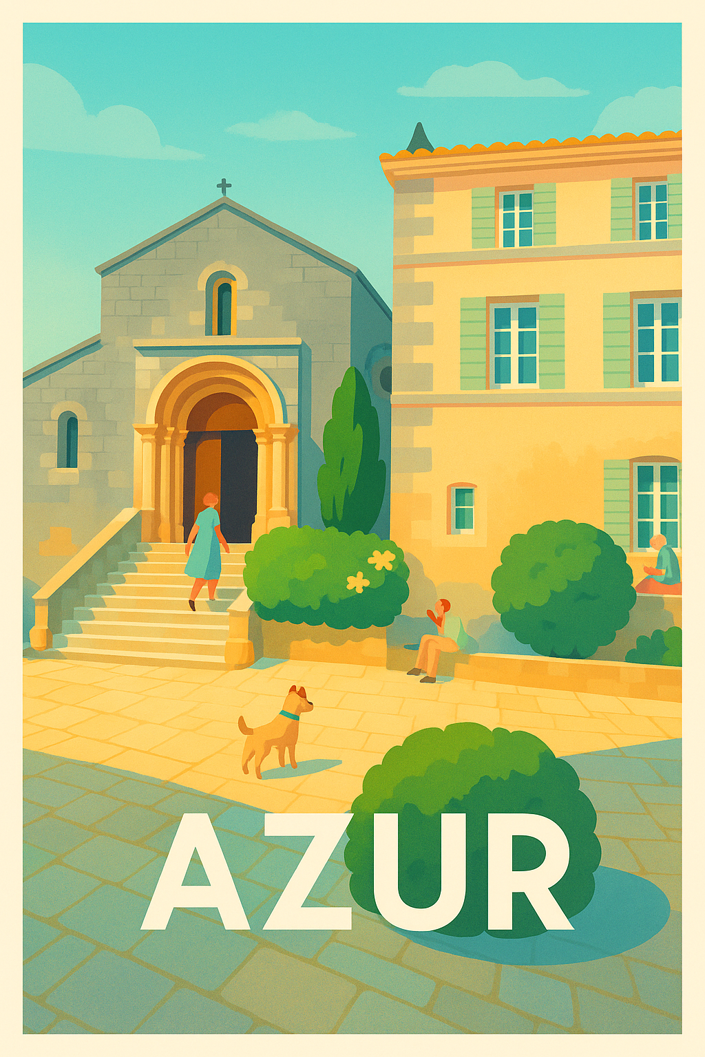 Affiche Azur — Charme lumineux de la côte méditerranéenne · poster d'art de Azur