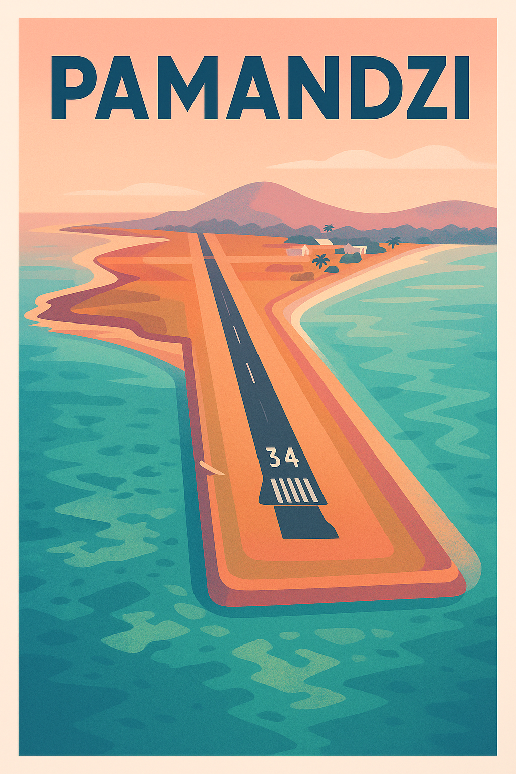 Affiche de Pamandzi - L'arrivée spectaculaire entre mer et ciel