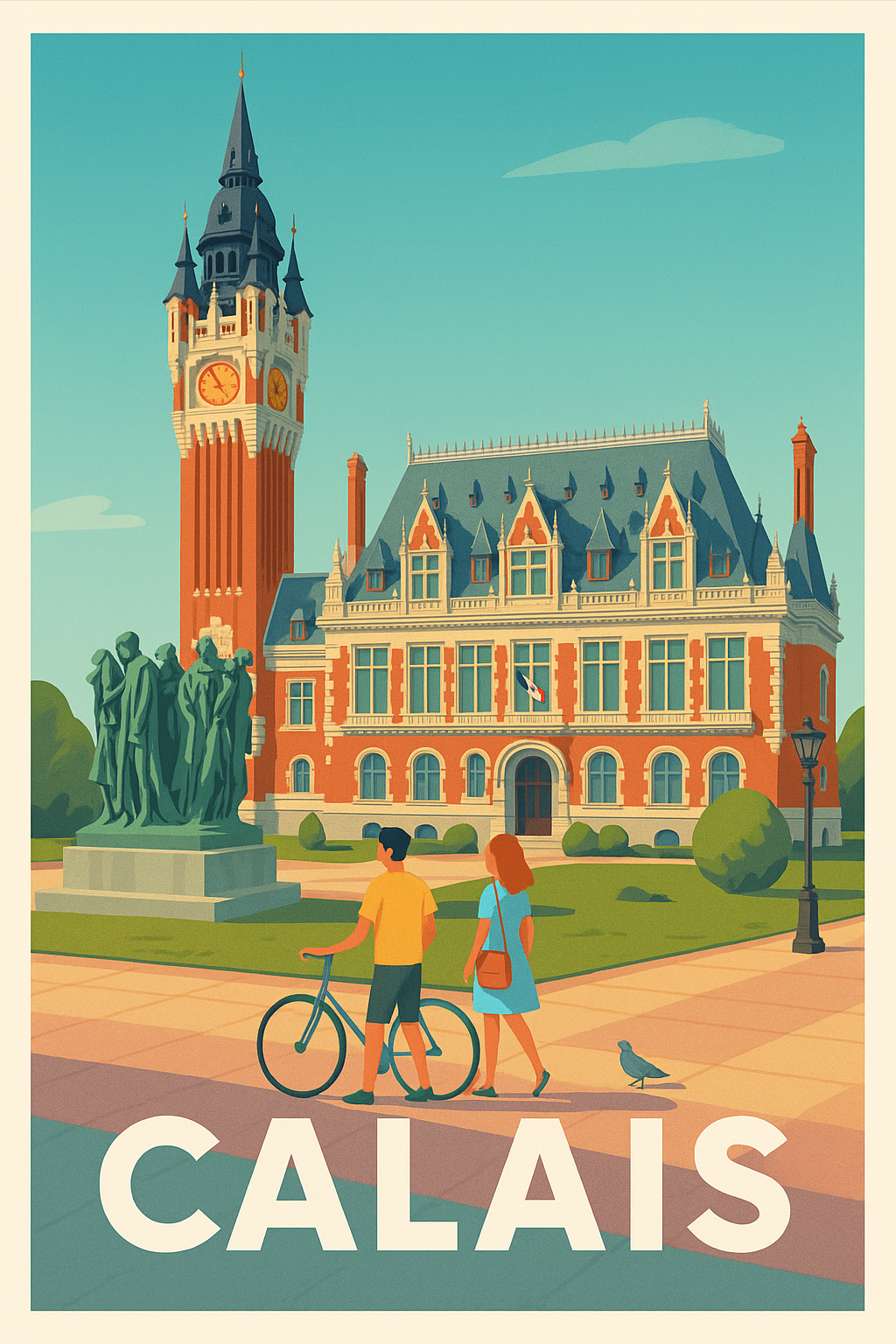 Affiche Calais - Promenade au cœur de la cité historique