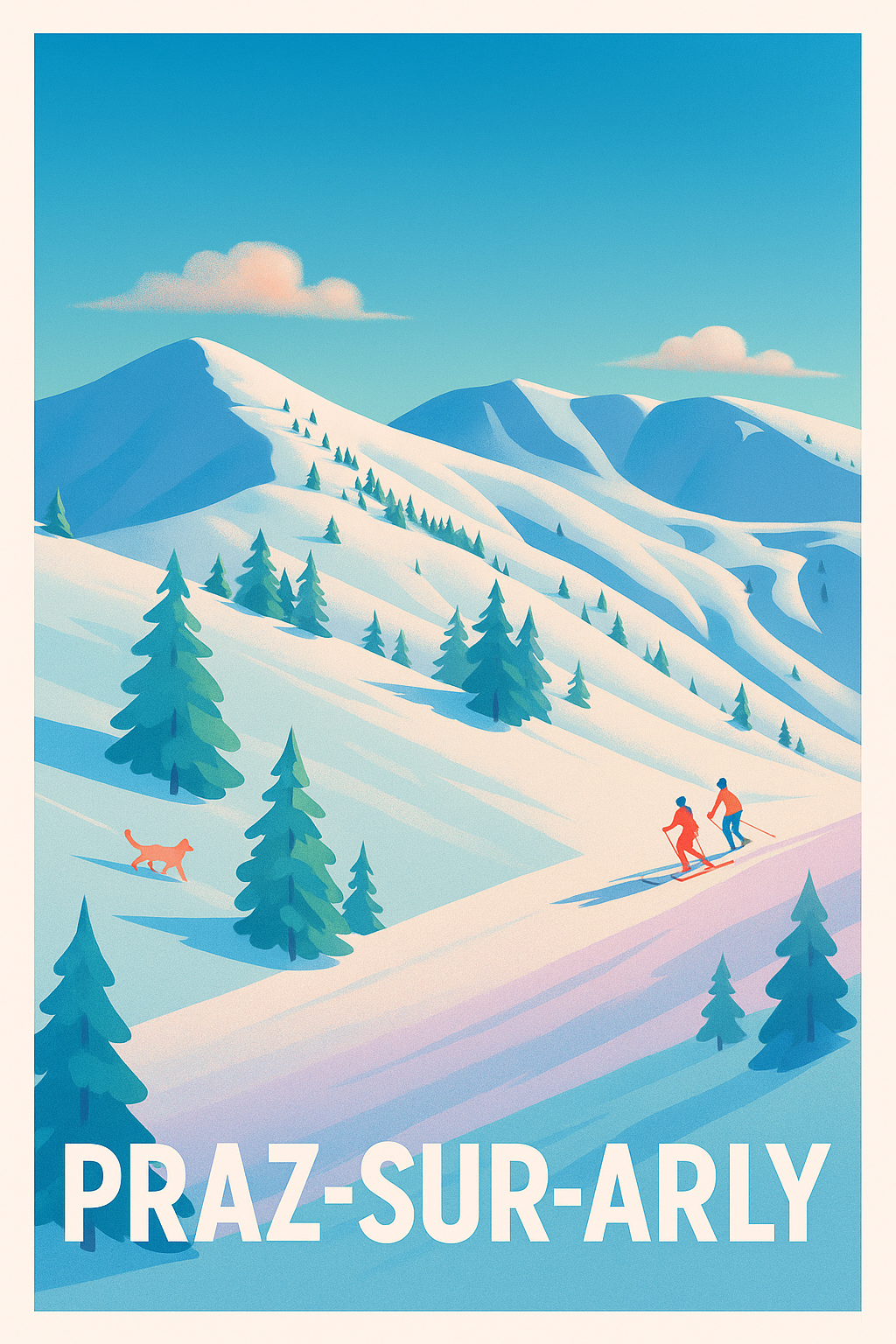 Affiche Praz-sur-Arly — Évasion hivernale en montagne · poster d'art de Praz-sur-Arly