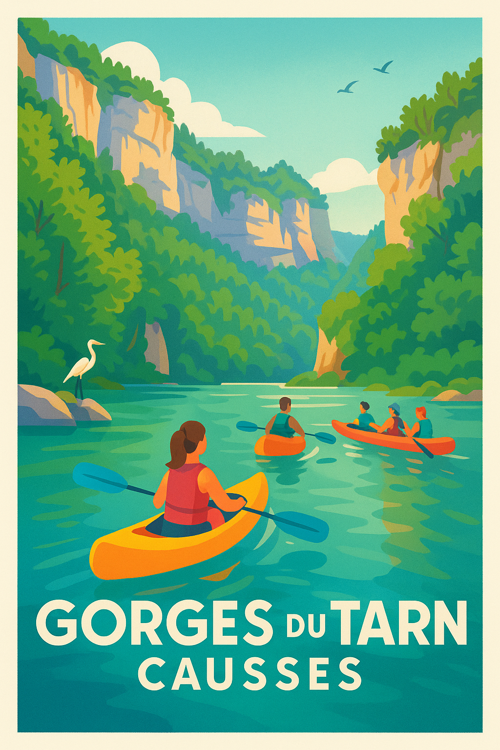 Affiche Gorges du Tarn — Aventure et sérénité au cœur des Causses · poster d'art de Gorges du Tarn
