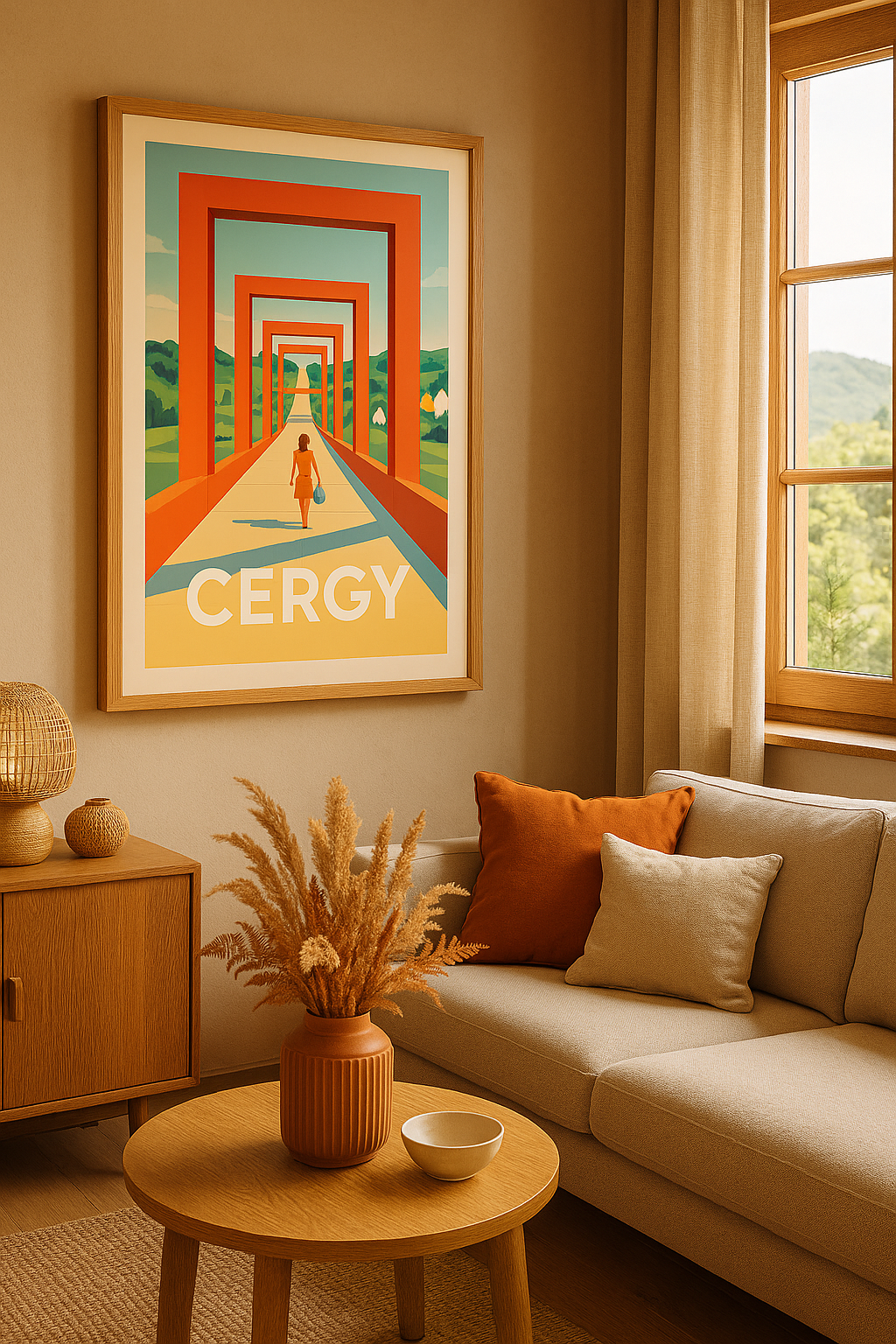 Mise en situation Affiche Cergy - Voyage au cœur de l'art moderne