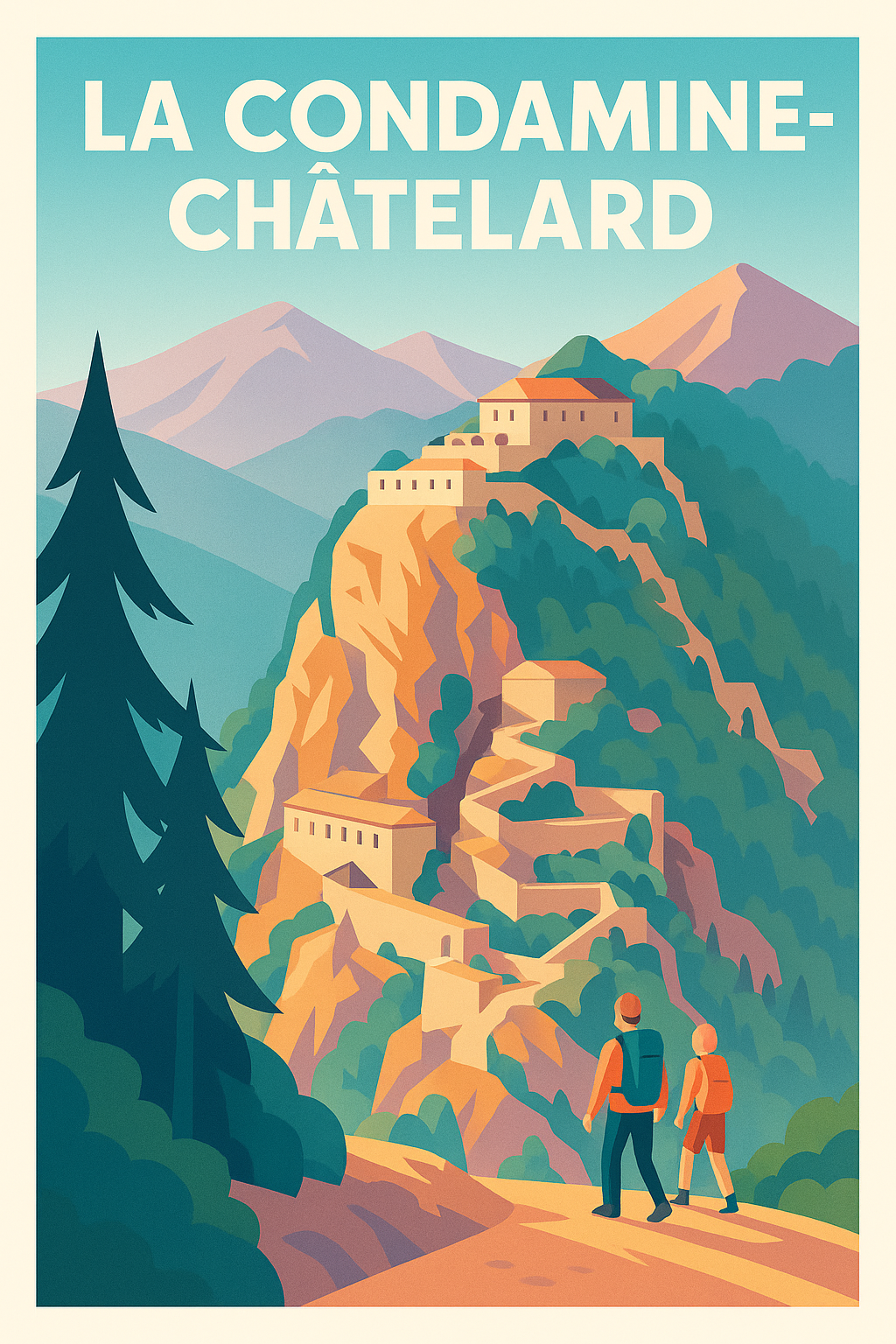 Affiche La Condamine-Châtelard — L'escapade nature et histoire · poster d'art de La Condamine-Châtelard