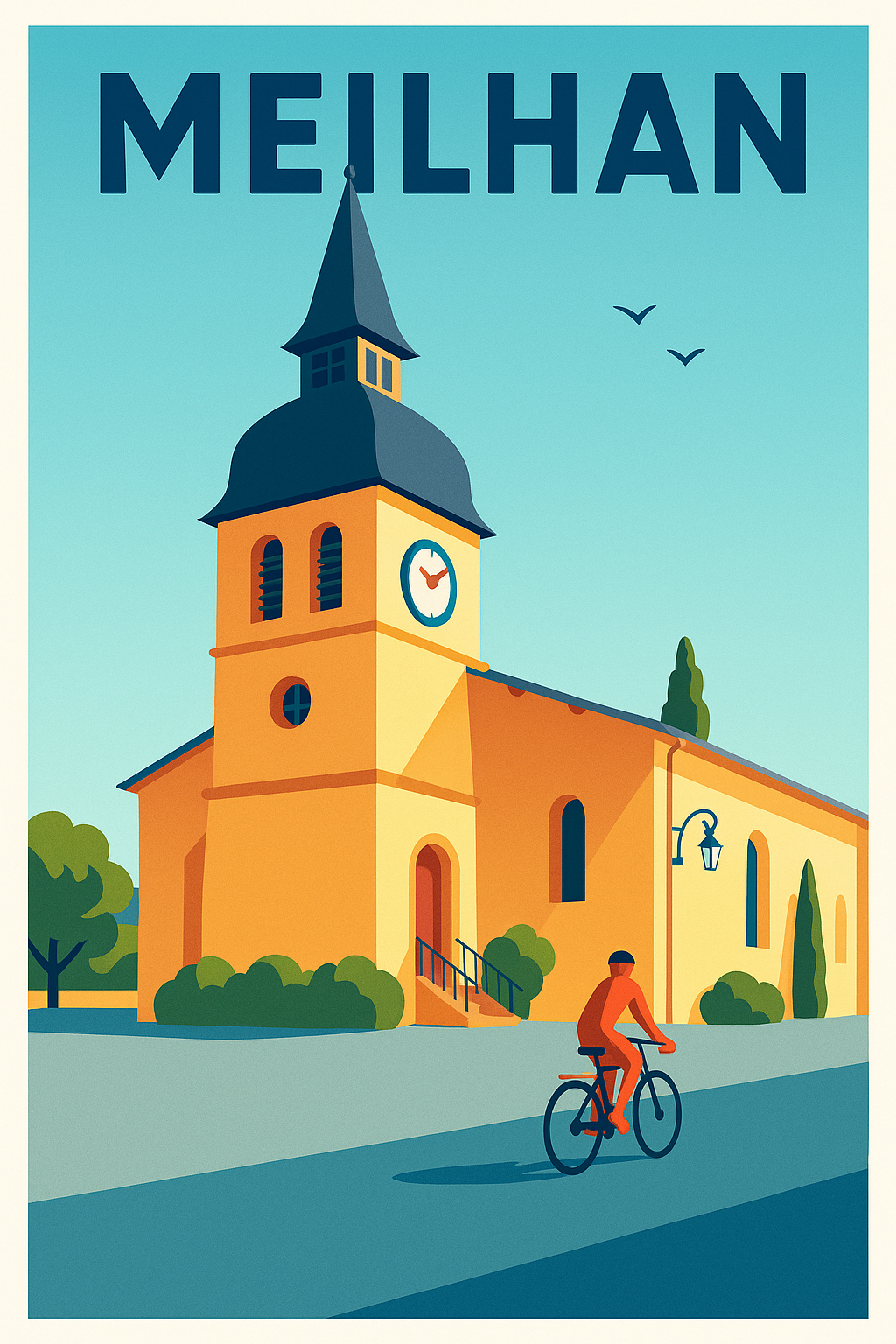 Affiche de Meilhan - Charme et douceur de la vie à vélo