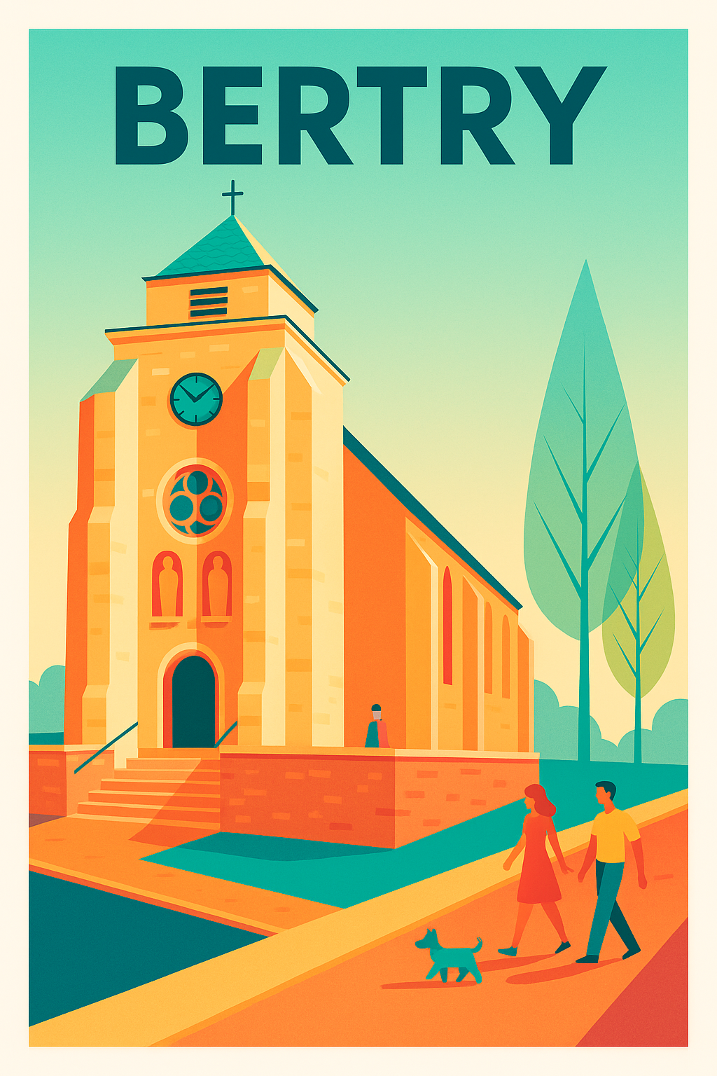Affiche de Bertry - L'élégance paisible de son église iconique