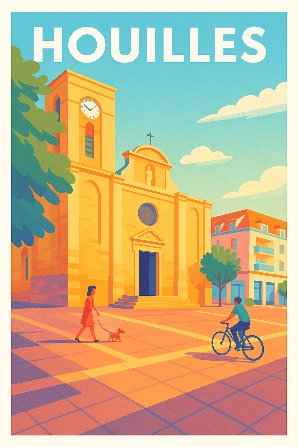 Affiche Houilles — Sérénité au cœur de la ville · poster d'art de Houilles