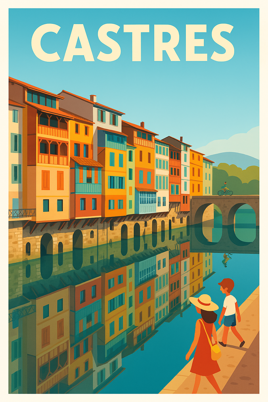 Castres - Reflets colorés au bord de l'Agout