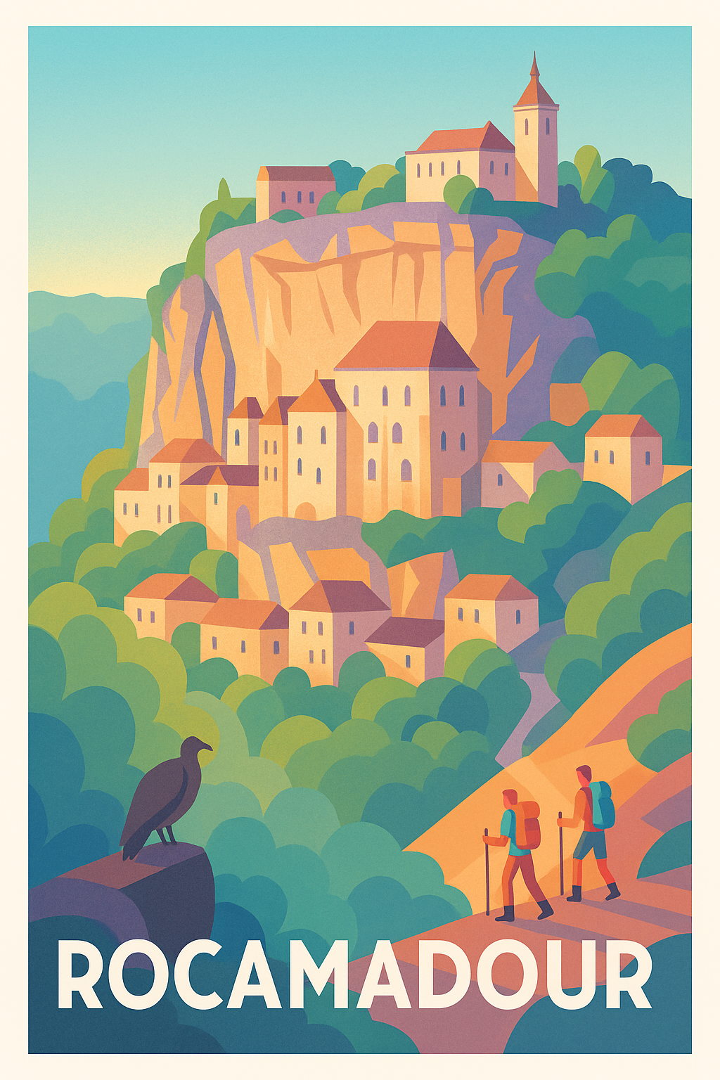 Affiche Rocamadour — Village perché au charme intemporel · poster d'art de Rocamadour