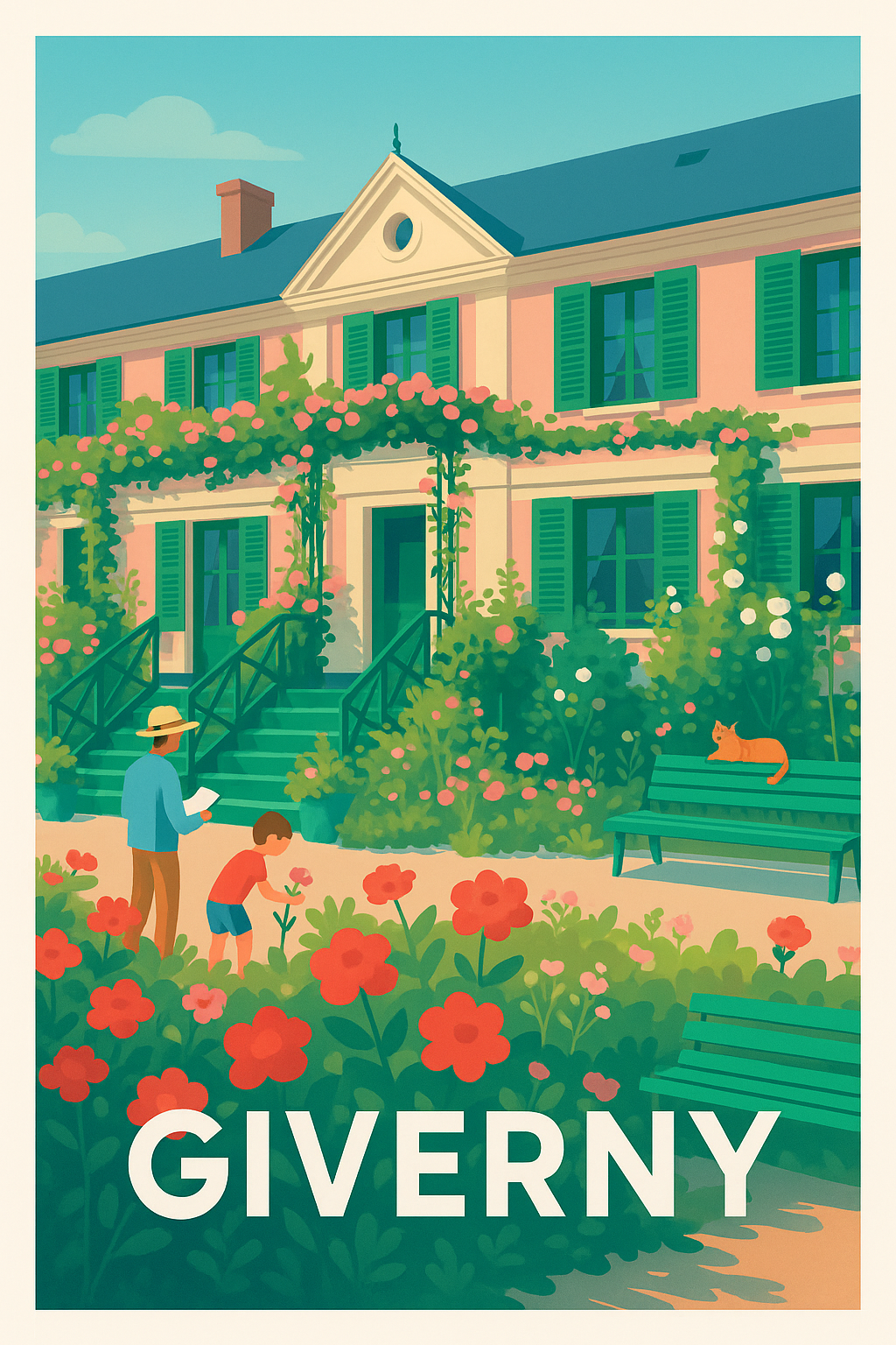Affiche de Giverny - Charme bucolique et jardins fleuris