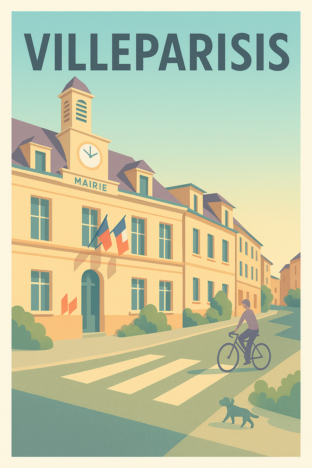 Affiche Paris — Charme et douceur au coin de la mairie · poster d'art de Paris