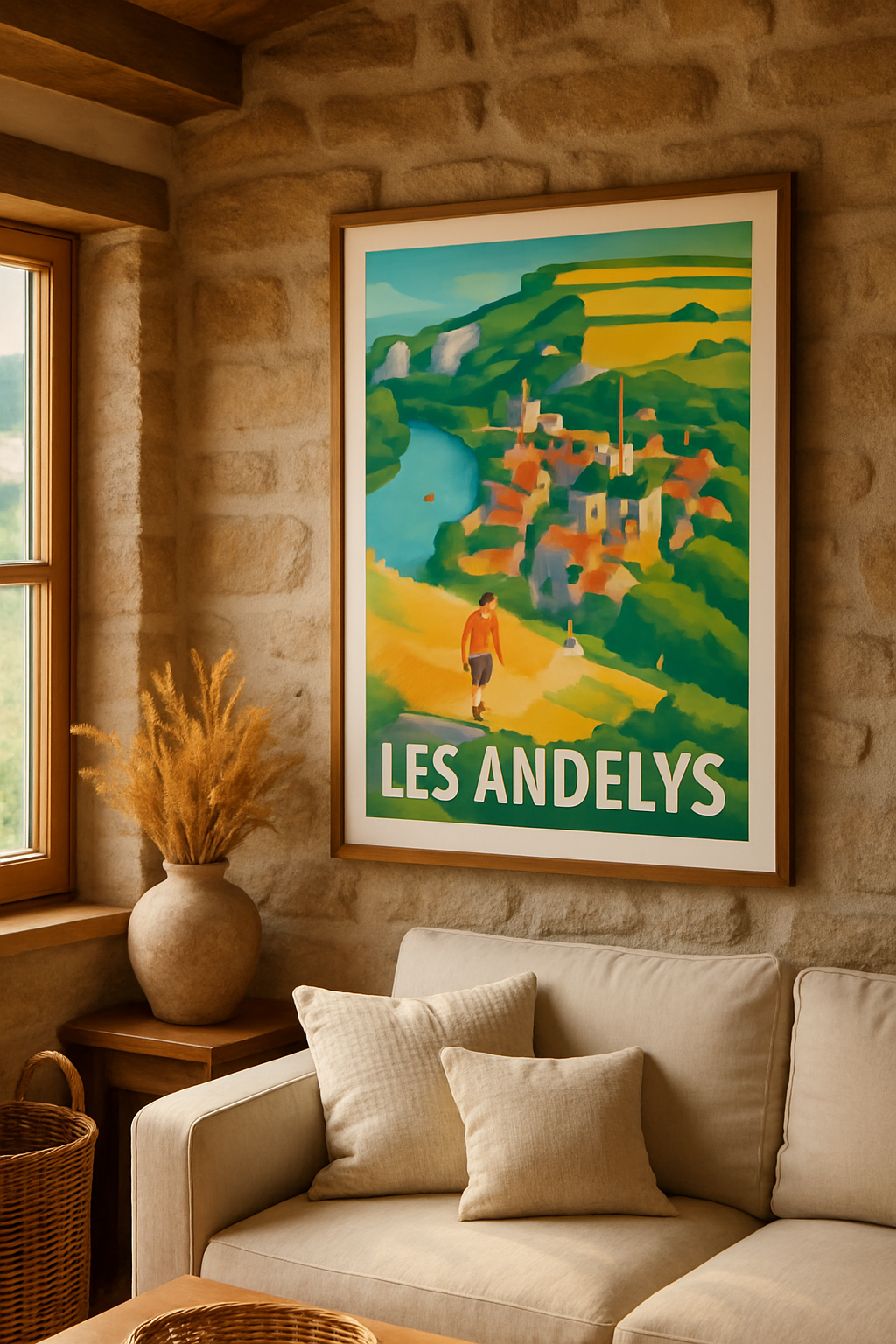 Mise en situation Affiche de Les Andelys - Découvrez la Vallée de la Seine en couleur