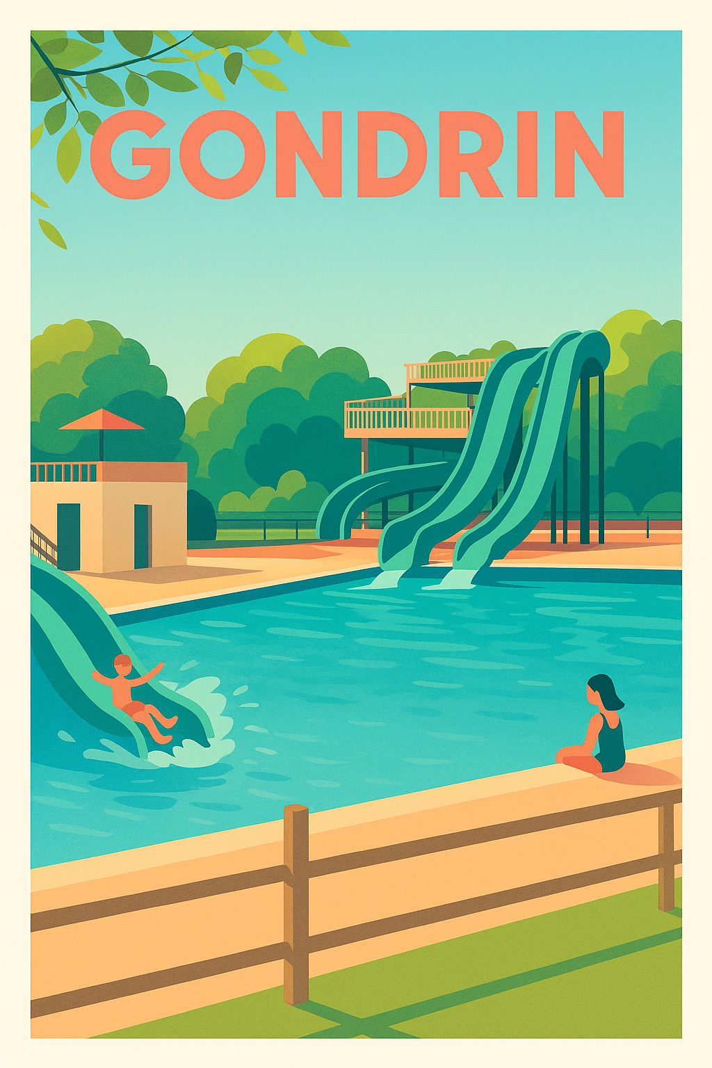 Affiche de Gondrin - L'été joyeux à la piscine municipale
