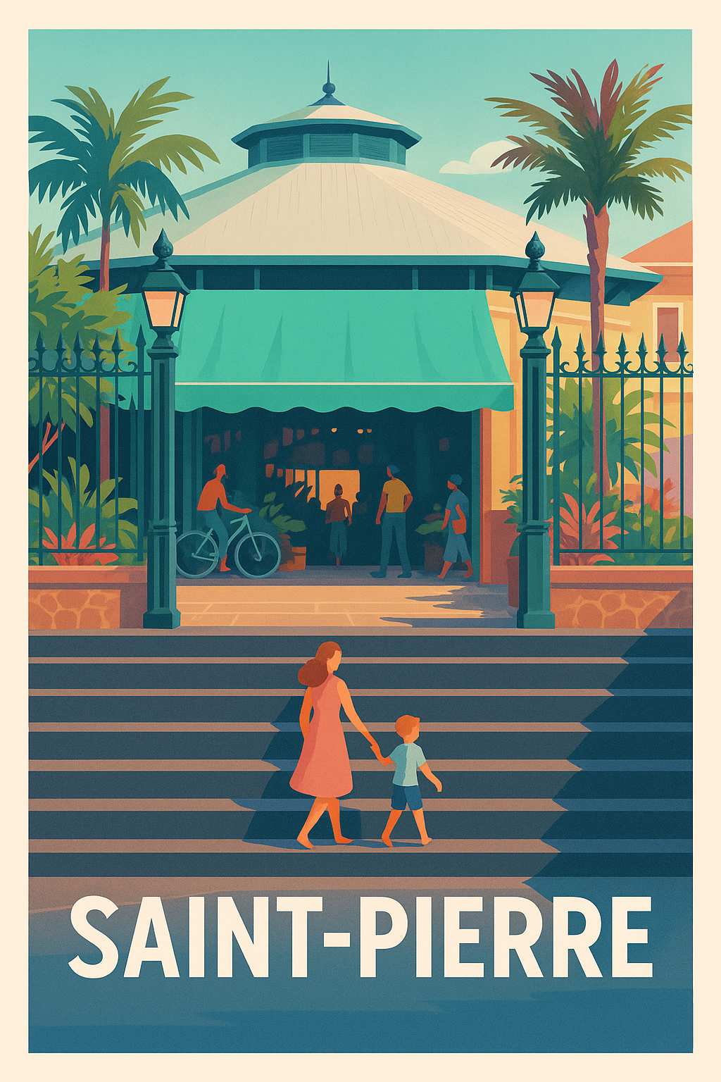 Affiche Saint-Pierre - Charme et douceur tropicale