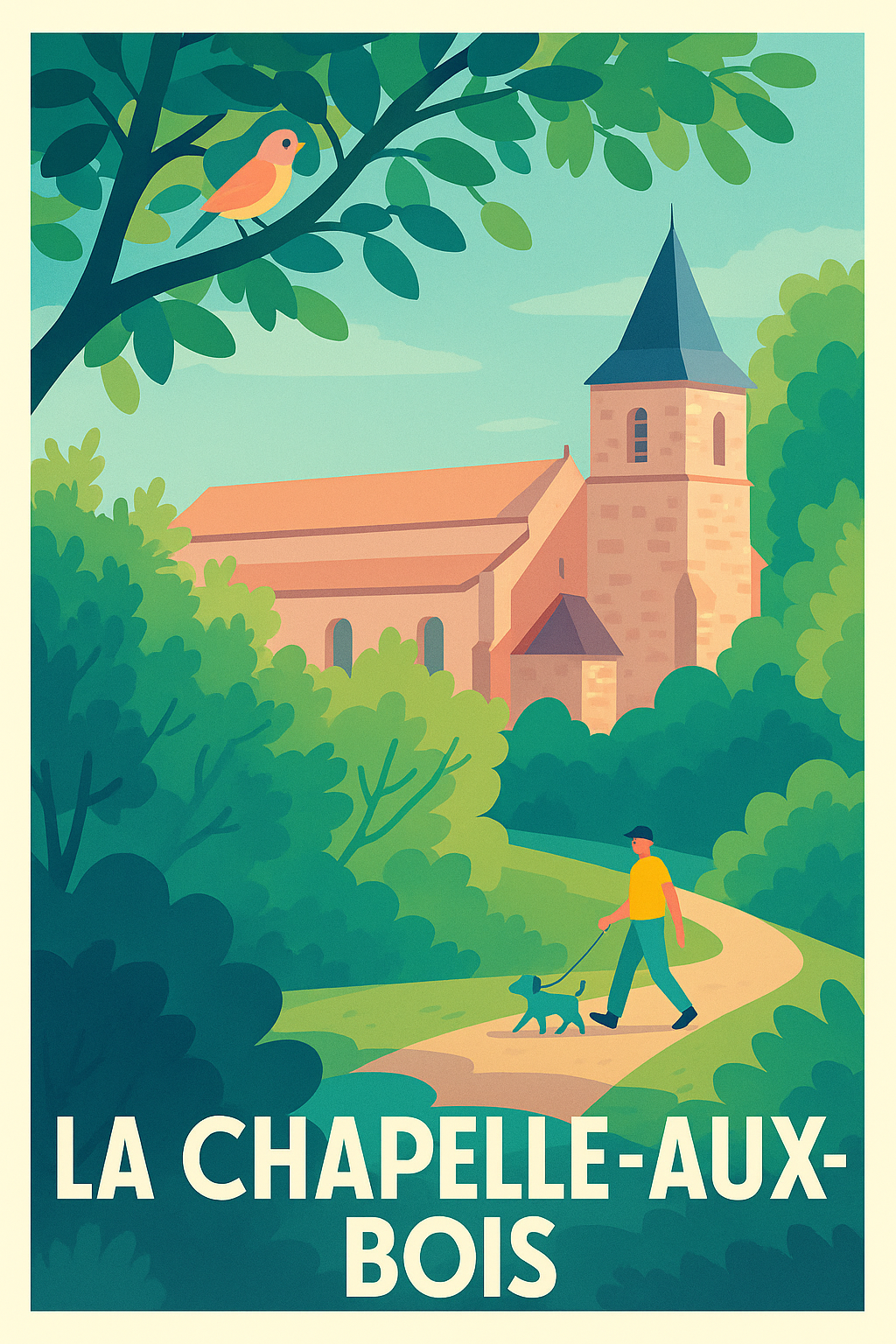 Affiche La Chapelle-aux-Bois — Sérénité en pleine nature · poster d'art de La Chapelle-aux-Bois