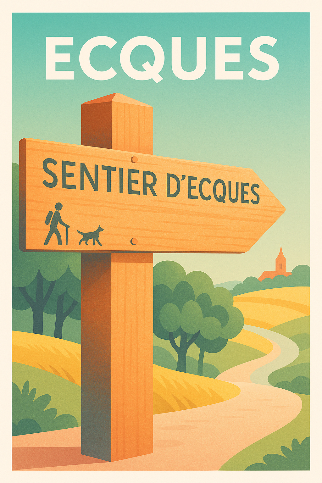 Affiche de Ecques - Invitation à la balade sur le Sentier d'Ecques