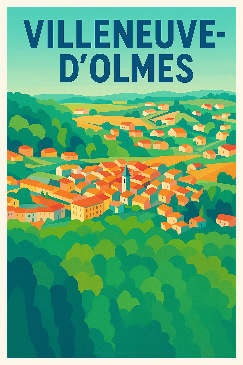 Affiche de Villeneuve-d'Olmes - Charmant village niché au cœur de la nature