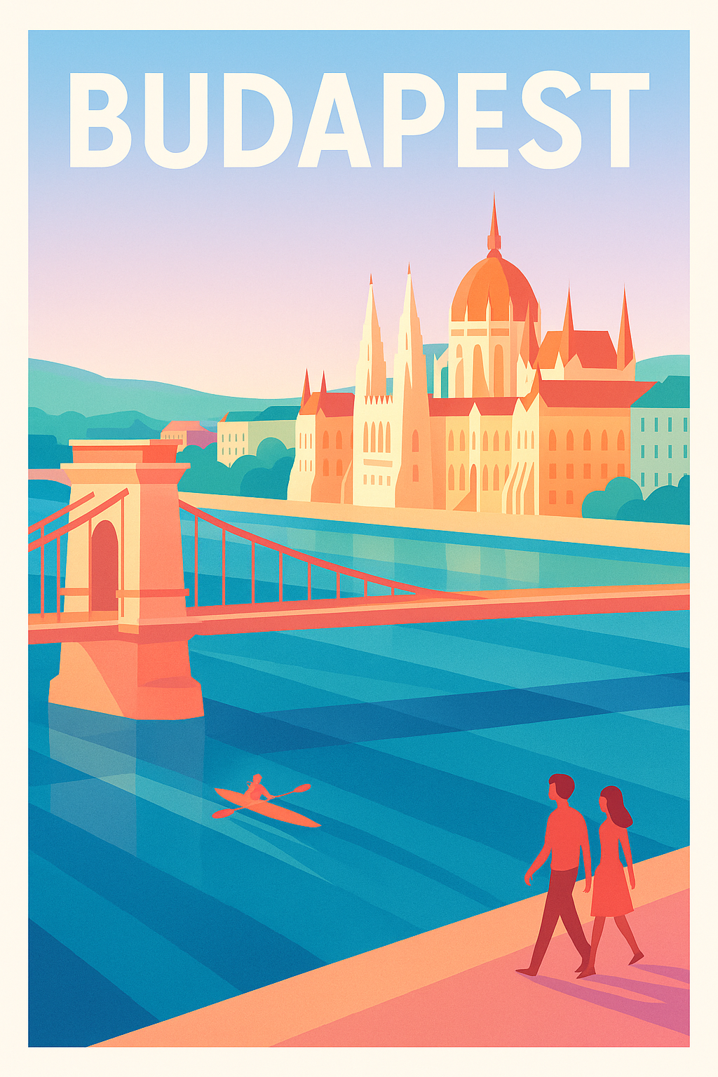 Affiche de Budapest - Élégance et sérénité sur le Danube