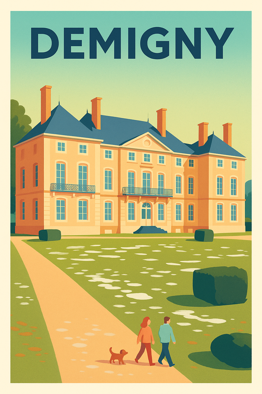 Affiche de Demigny - Élégance champêtre et patrimoine classique