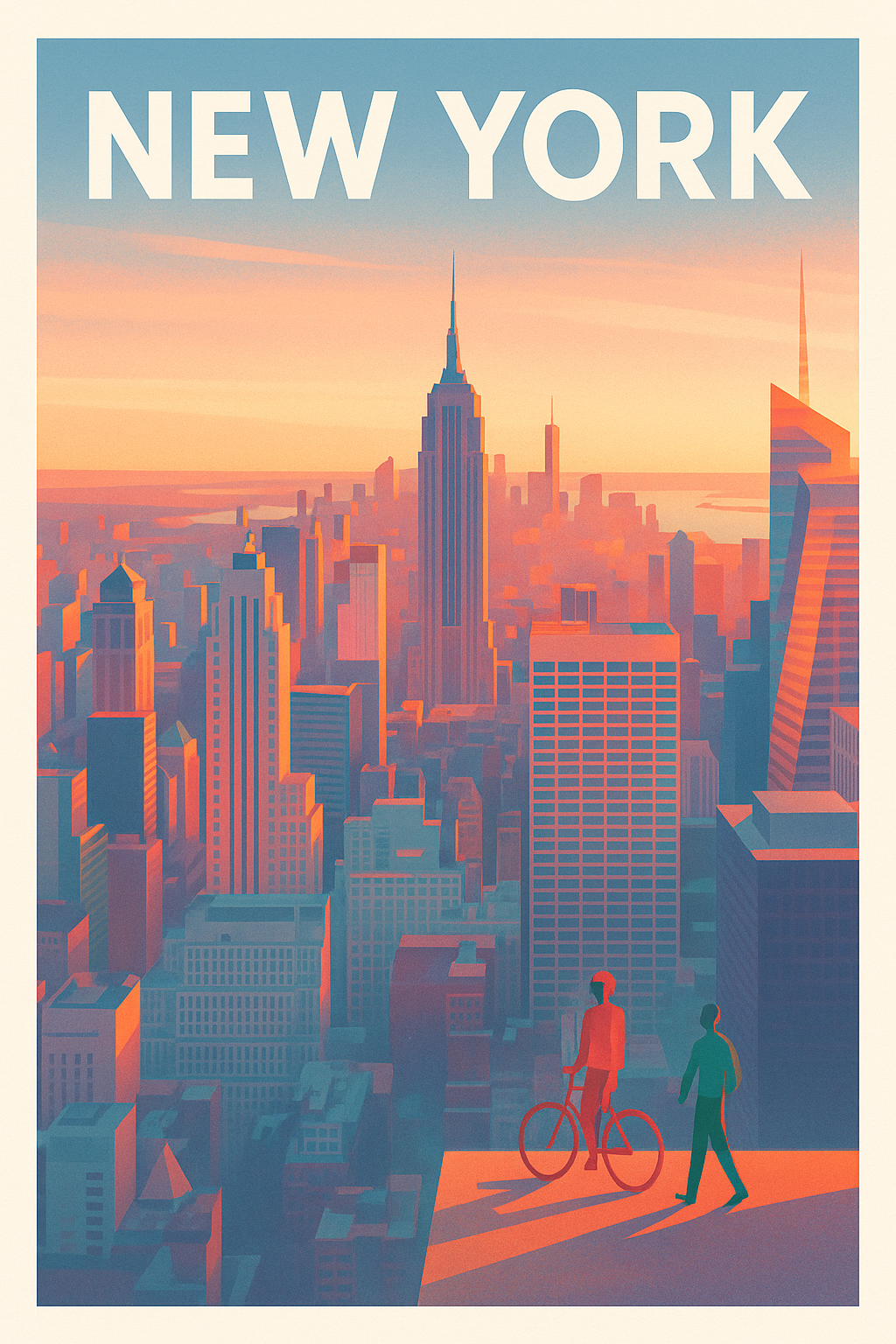 Affiche de New York - Horizon urbain au crépuscule