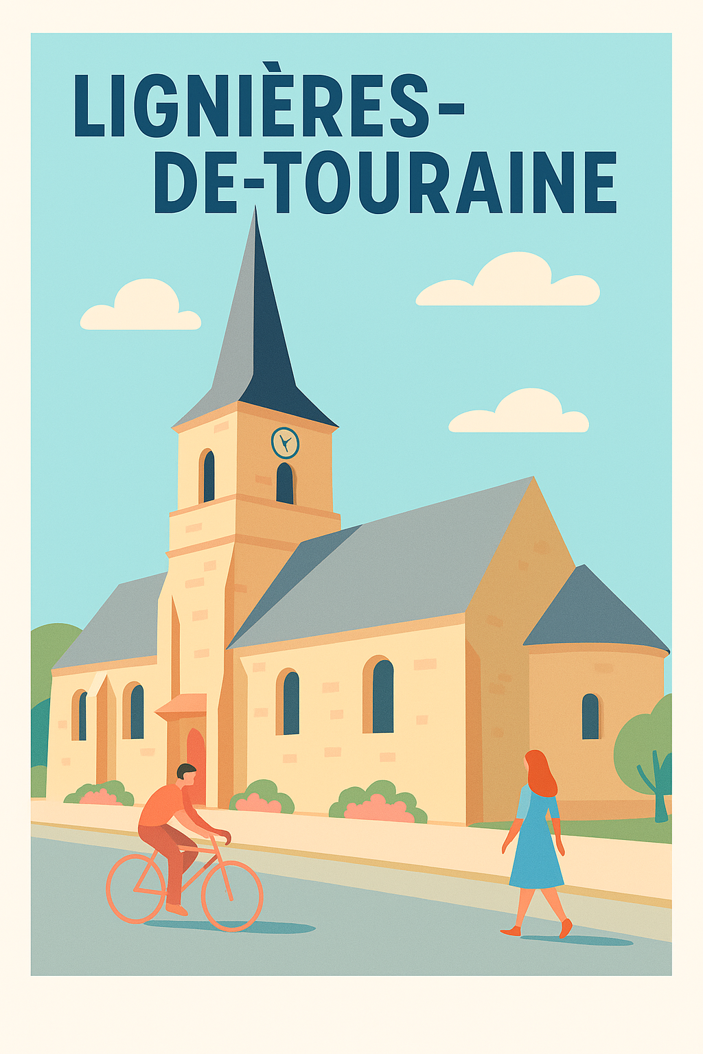 Affiche de Lignières-de-Touraine - Charme et douceur d'un village tranquille