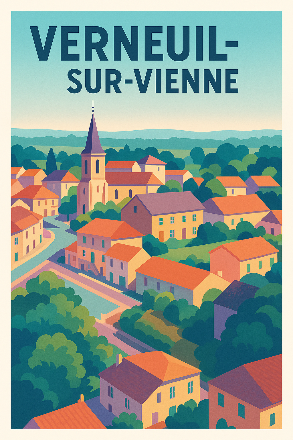Affiche de Verneuil-sur-Vienne - Charme et douceur d'un village de charme