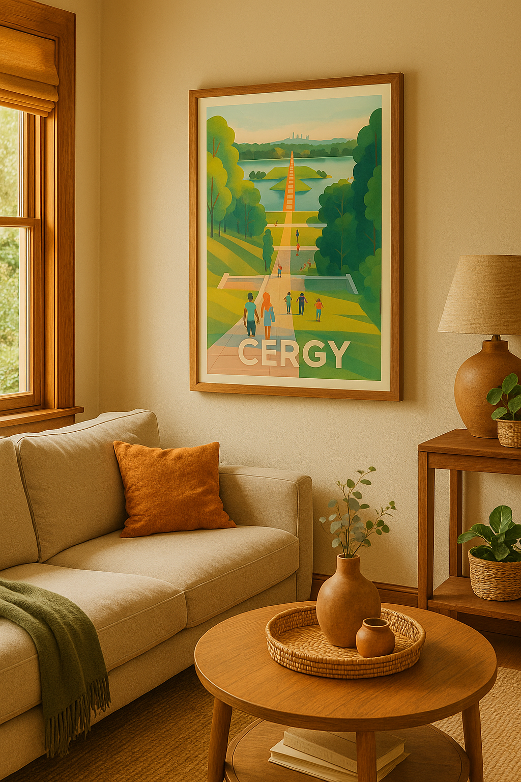 Mise en situation Affiche Cergy - L'évasion au cœur de la nature urbaine