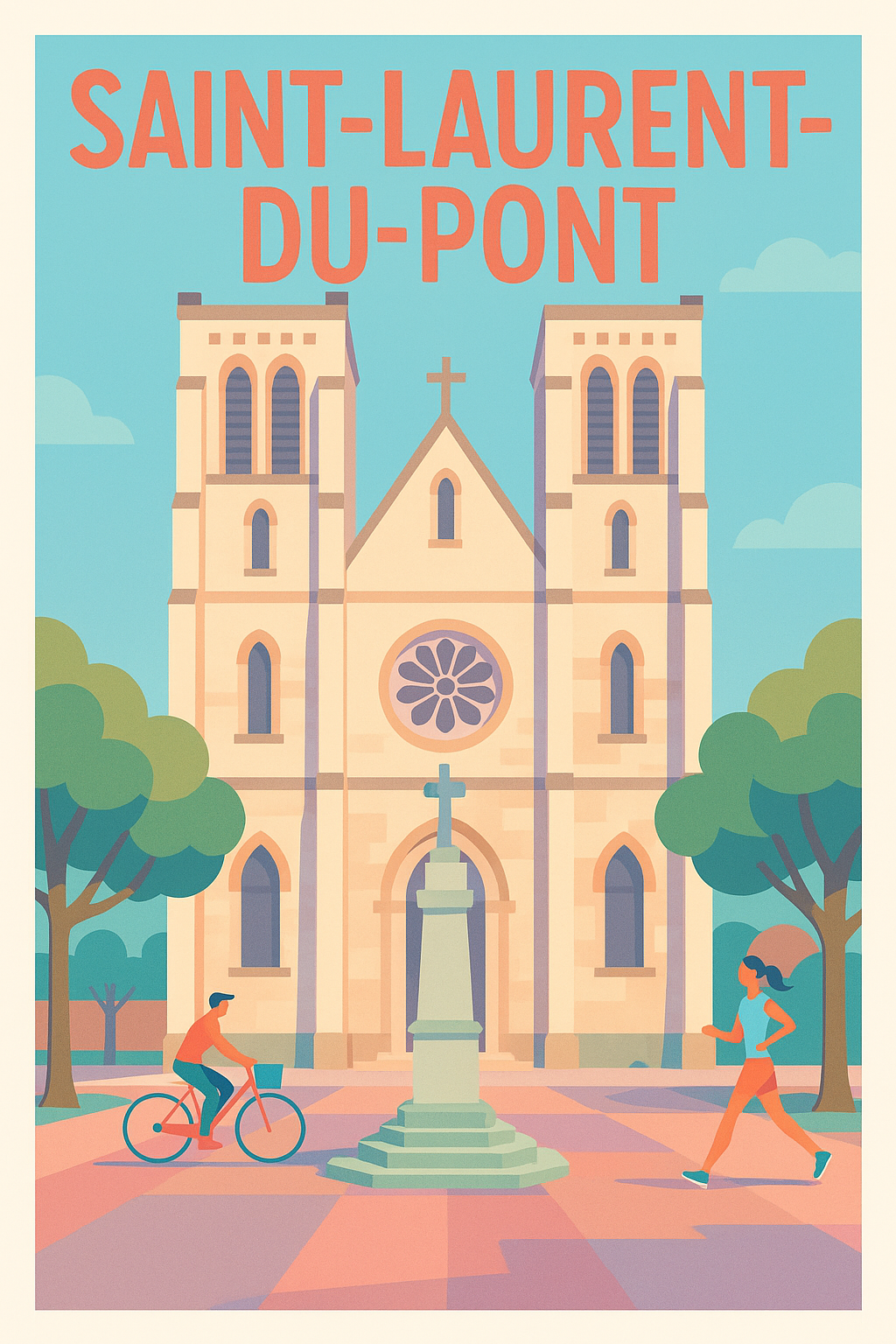 Affiche de Saint-Laurent-du-Pont - L'église et son ambiance paisible