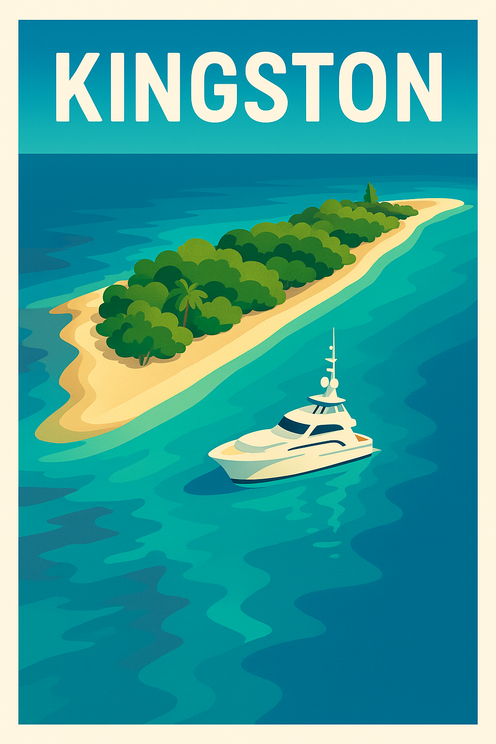 Affiche Kingston — Évasion tropicale en mer turquoise · poster d'art de Kingston