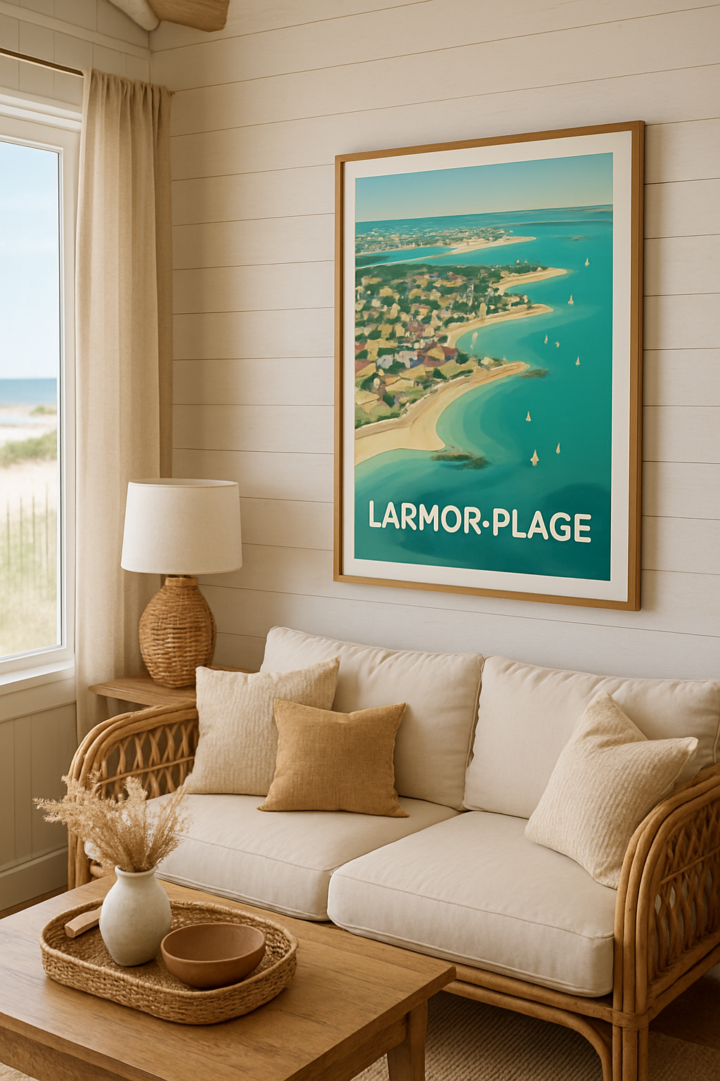 Mise en situation Affiche de Larmor-Plage - Vue imprenable sur la côte bretonne