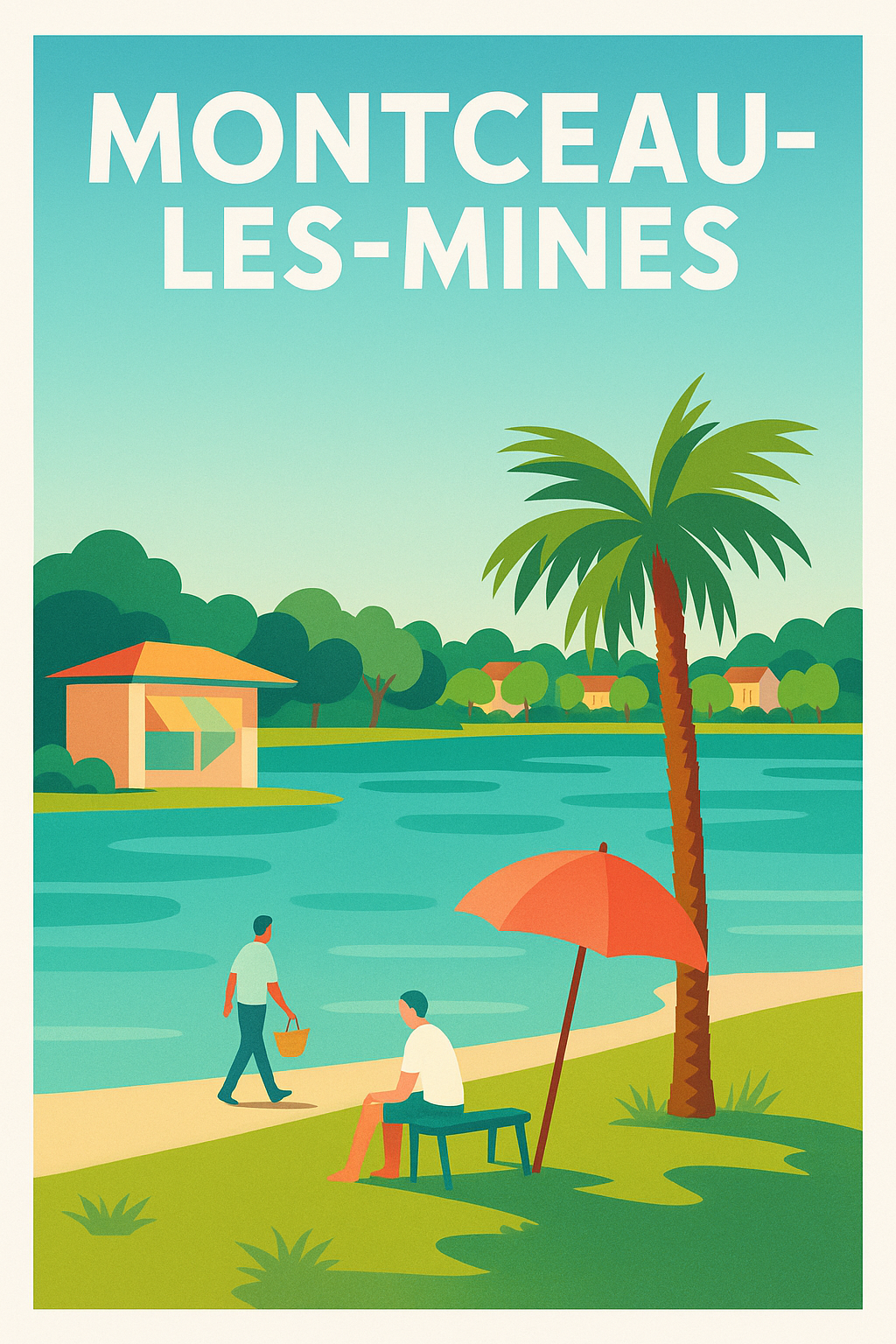 Affiche de Montceau-les-Mines - Ambiance détente au bord de l'eau