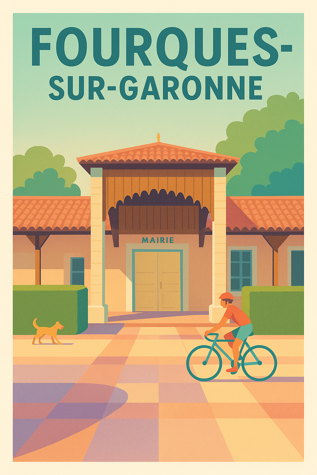 Affiche de Fourques-sur-Garonne - Charme paisible du village en lumière douce