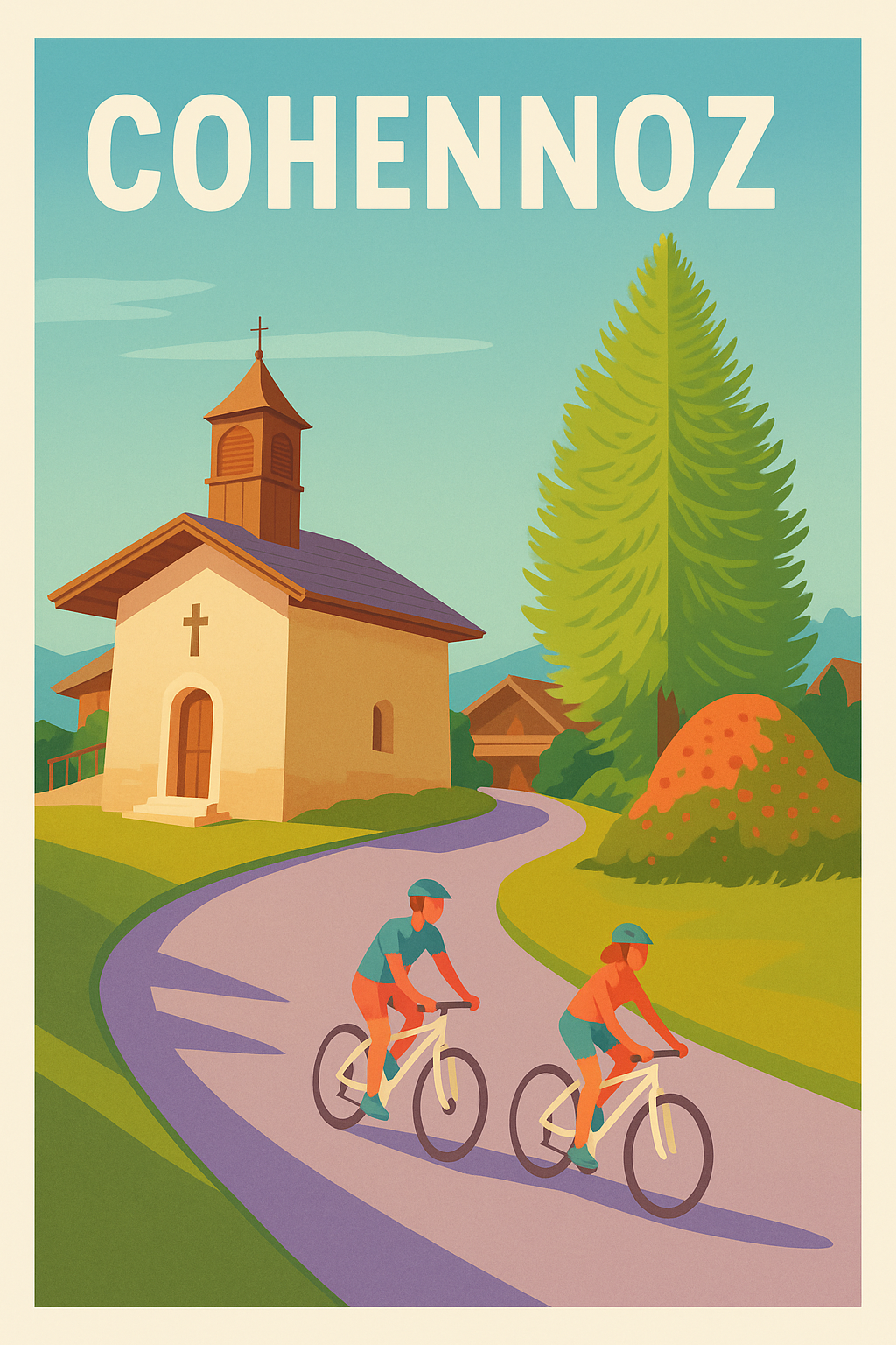 Affiche de Cohennnoz - Évasion et nature à vélo